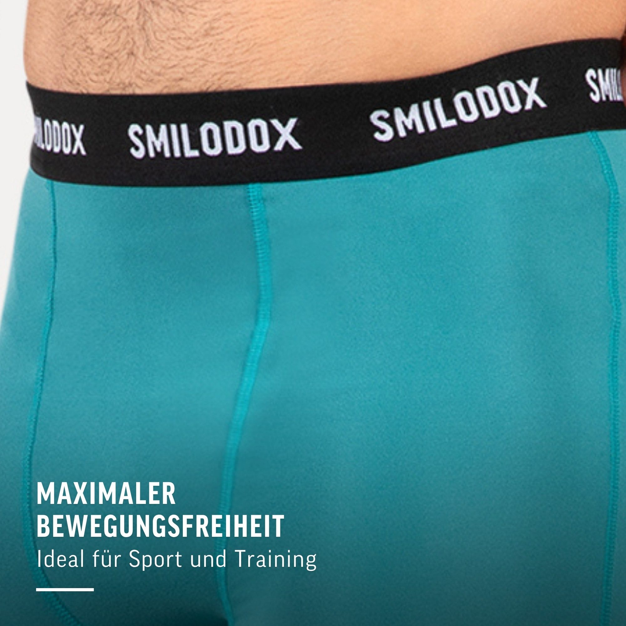 Smilodox Lauftights Xion, Funktionale Kompressionshose, Elastischer Bund, 3D Rubber Print Baselayer Tights Atmungsaktiv Trainingshose Sport Alltag Freizeit