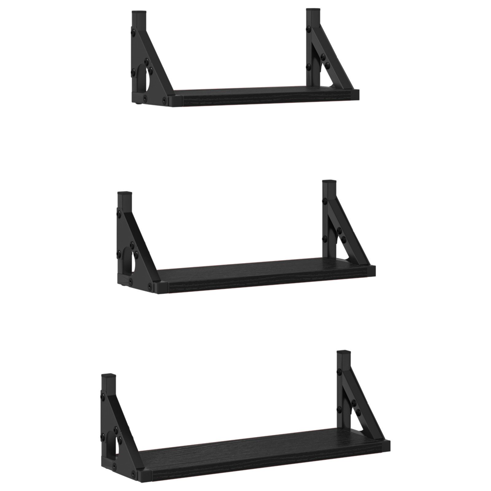vidaXL Regal 3-teiliges Wandregal-Set Schwarze Eiche günstig online kaufen