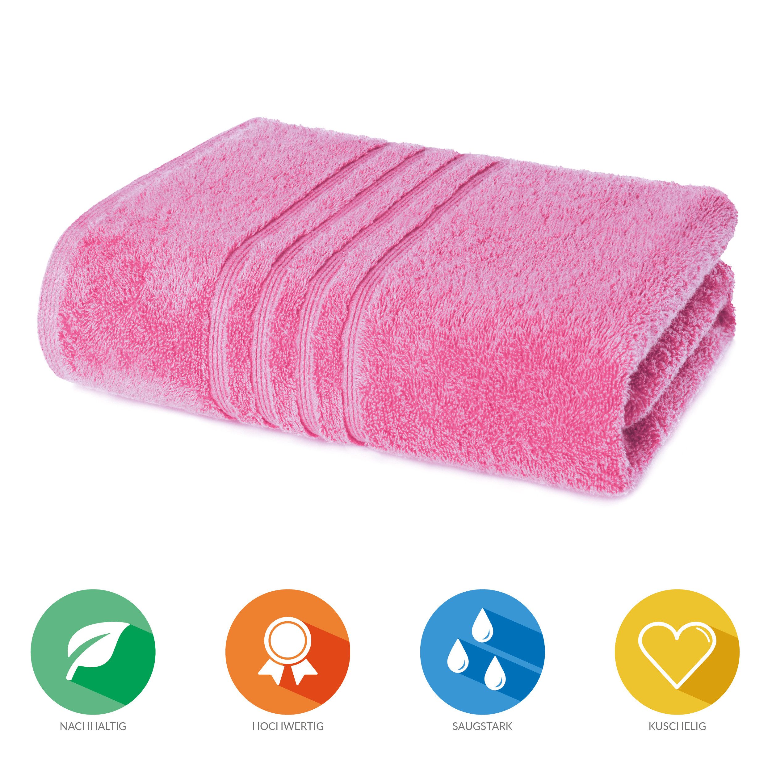 Lavea Badetuch Bali Duschtuch 100x150 cm Duschtuch 70x140 cm, Weiches Bio-Baumwollfrottee (1-St), Handtuch, GOTS-zertifiziert, extra saugstark mit 500g/m²