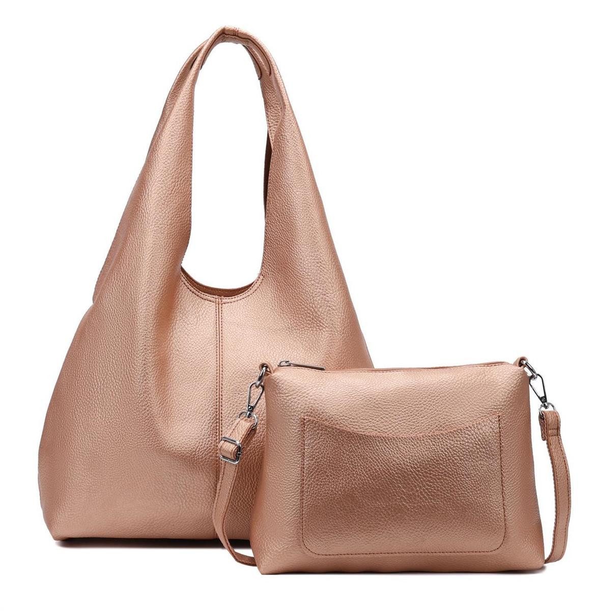 Schultertasche DAMEN XXL SHOPPER Set HOBO Cross Over Body Bag Umhängetasche Beutel