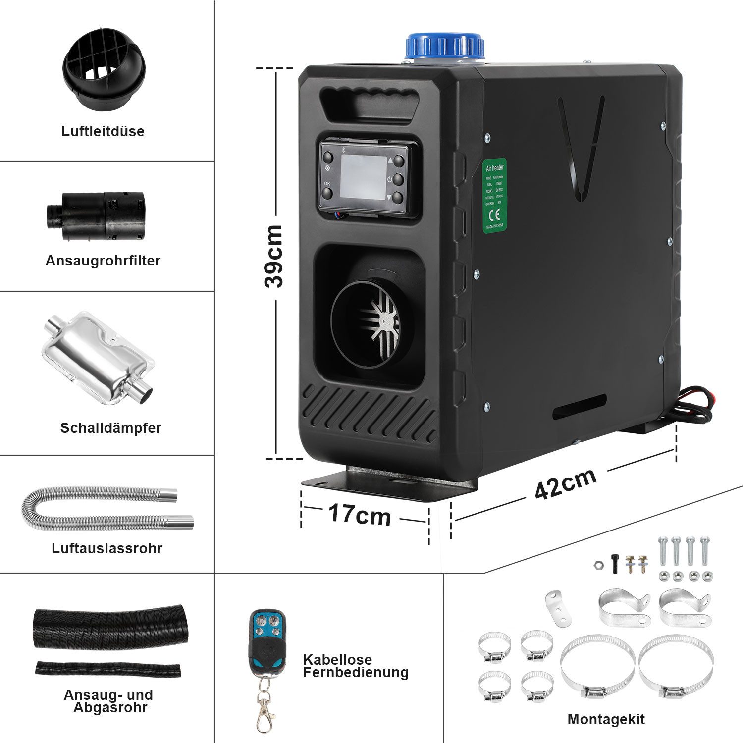 Clanmacy Heizgerät 12V 8KW Autoheizung Diesel Bluetooth Integration Lufthei günstig online kaufen