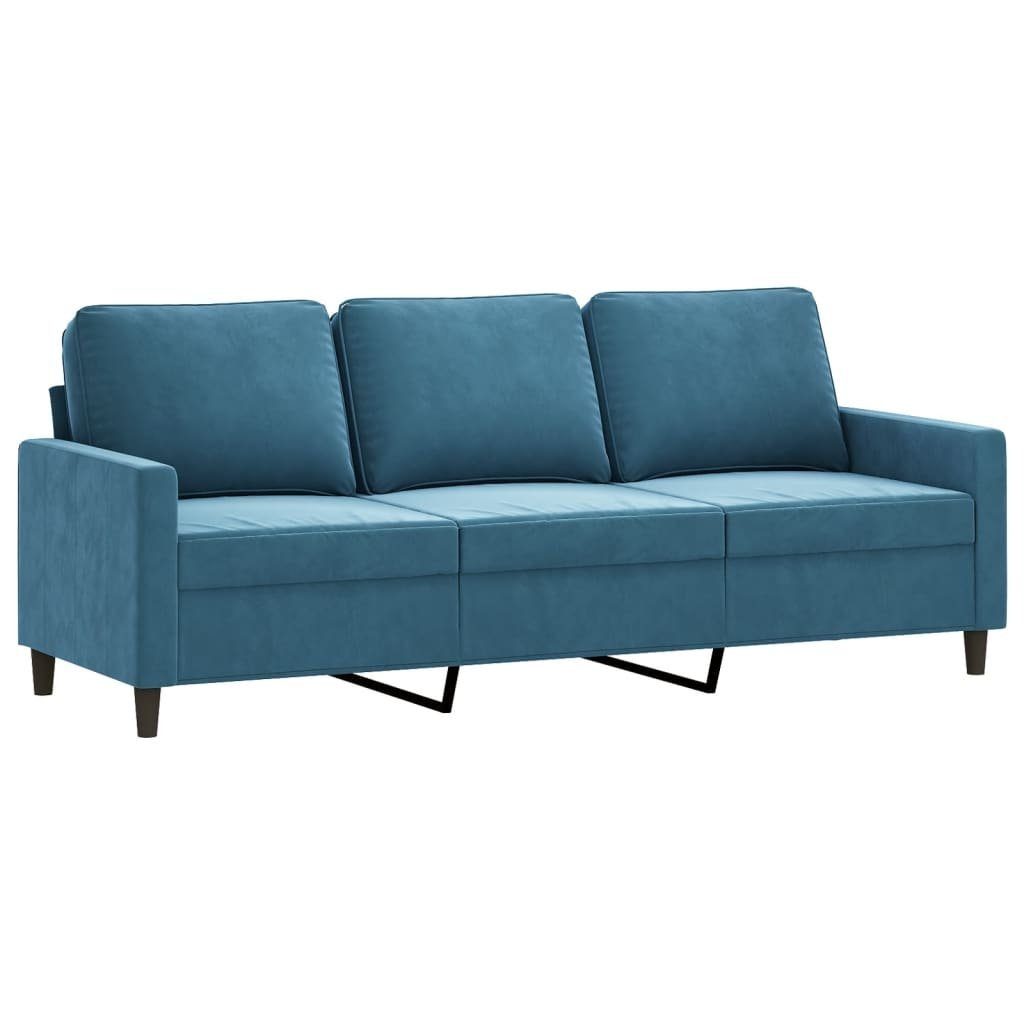 vidaXL Sofa 3-Sitzer-Sofa Blau 180 cm Samt