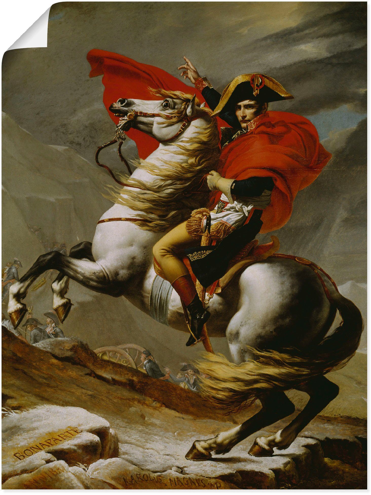 Artland Wandbild oder bei Napoleon Menschen in Überquerung Alubild, versch. Leinwandbild, Alpen., der der Größen (1 als Wandaufkleber Poster St)