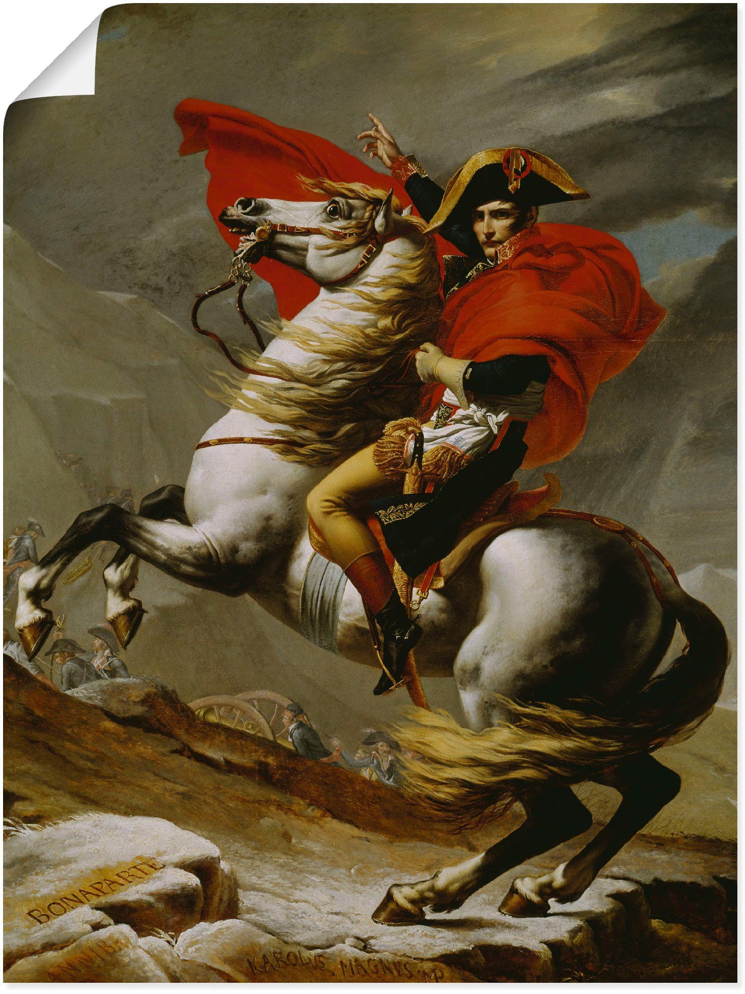 Überquerung der Wandaufkleber Leinwandbild, Menschen Größen bei der als oder Alpen., Napoleon (1 in Poster St), Wandbild Artland Alubild, versch.