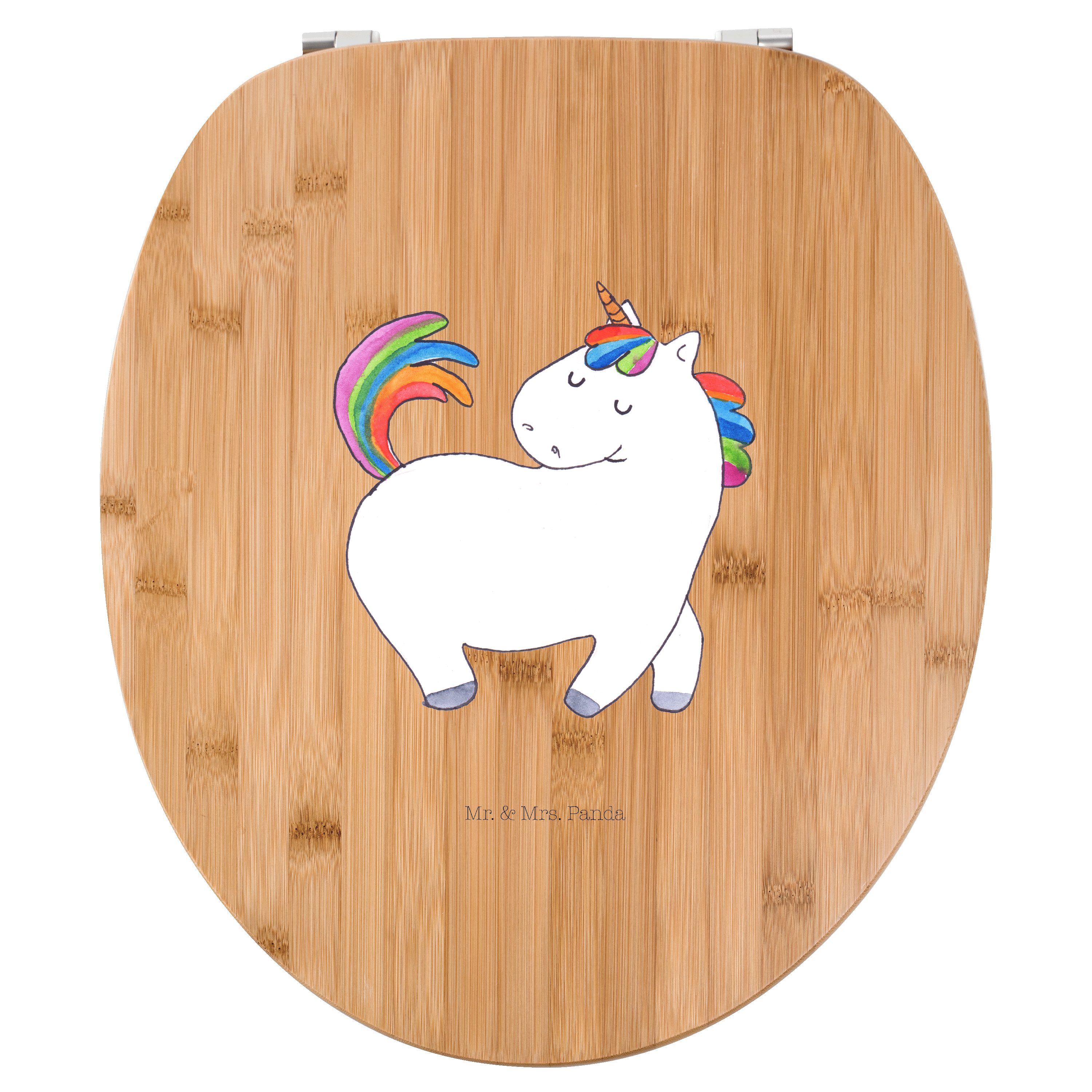 Mr. & Mrs. Panda WC-Sitz Einhorn Stolzieren, WC Brille, Transparent, Unicorn, Brille, Pferd, S (Packung), Toilettenbrille wc deckel mdf Holz Toilettendeckel