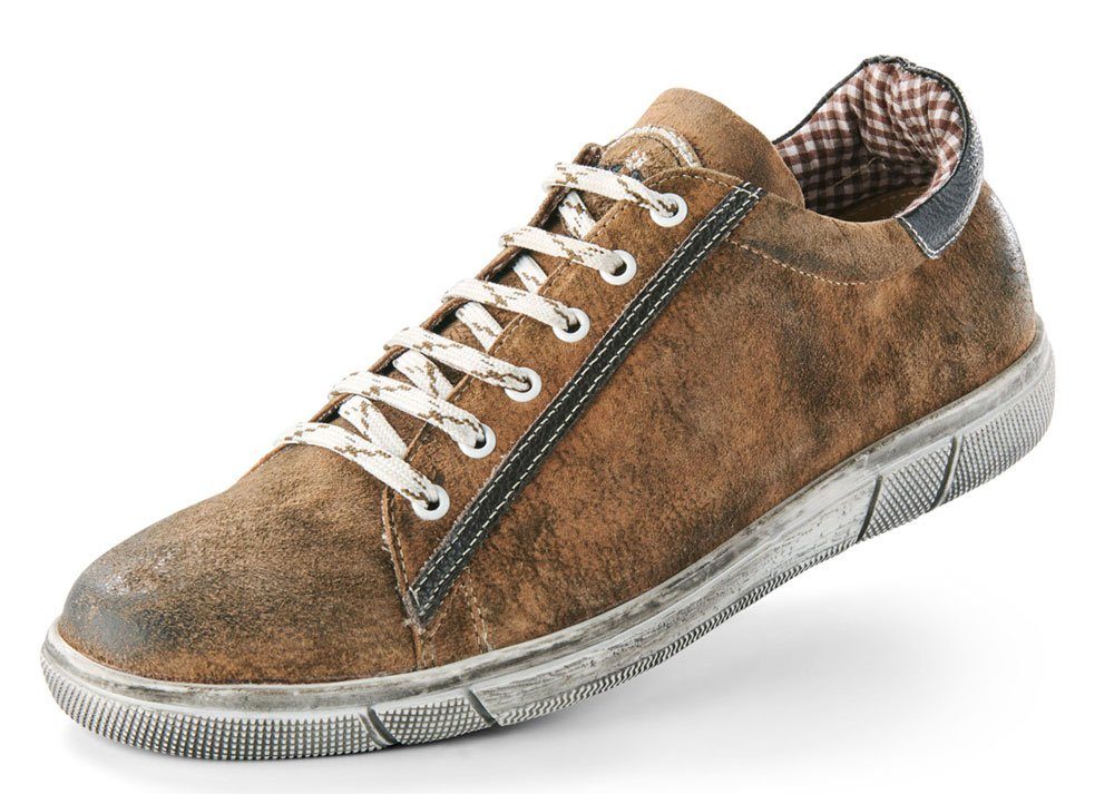 Maddox Herren Trachten Leder Schuhe "Siegfried", Wood Braun Sneaker günstig online kaufen