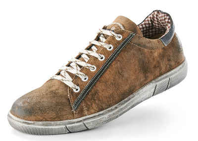 Maddox Herren Trachten Leder Schuhe "Siegfried" - Nappato Wood Braun Sneaker