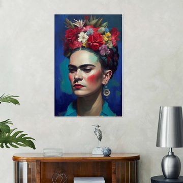 Posterlounge Poster Olga Telnova, Frida Kahlo with Flowers, Illustration