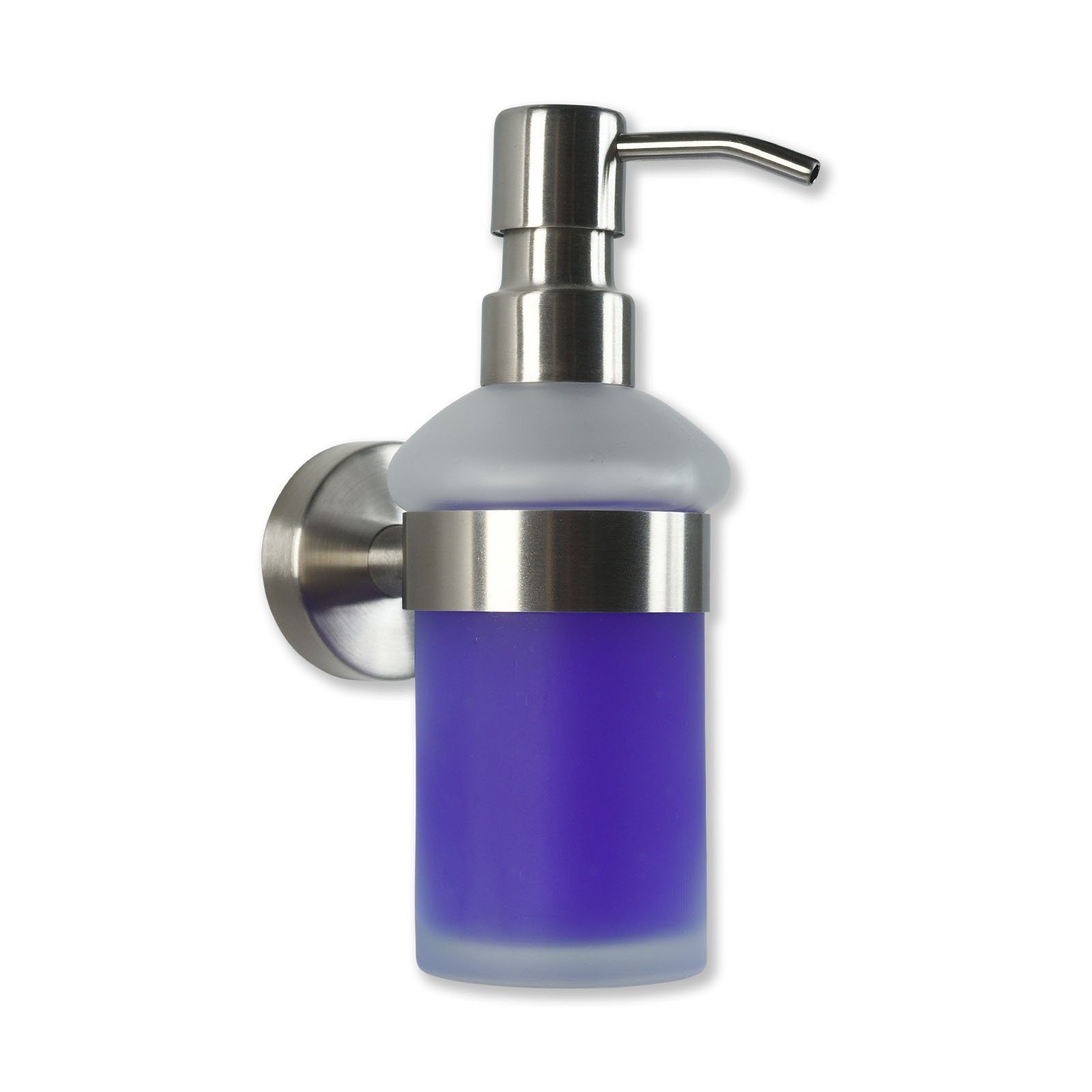 SOSmart24 Seifenspender SOSmart24 JUST SILVER Seifenspender ohne Bohren aus  Edelstahl mit Pumpflasche aus Glas - Silber matt gebürstet - inklusive  Klebeset - Wandseifenspender durchsichtig Bad Badezimmer WC  Wandbefestigung, (1-tlg)