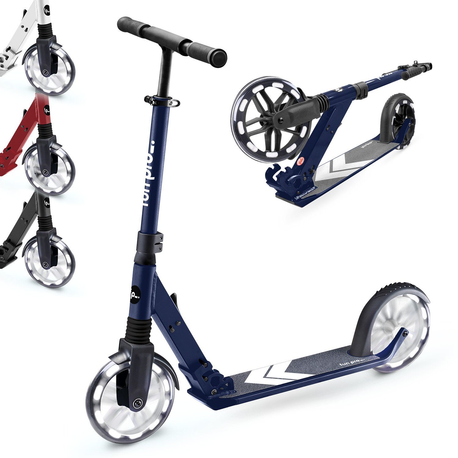 fun pro Cityroller »FIVE Deluxe Roller LED ab 10 Jahre faltbar höhenverstellbar Tragegurt
