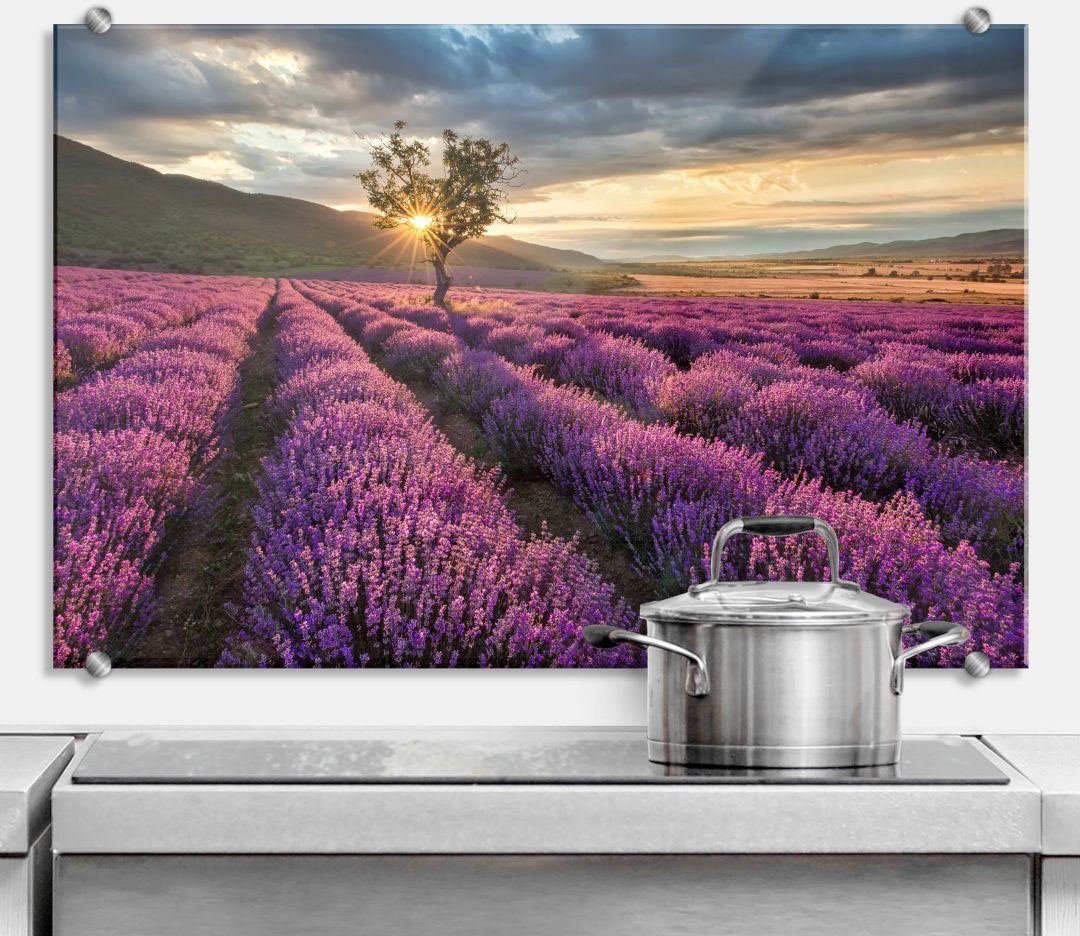Wall-Art Küchenrückwand Lavendel Blumen Provence, (1-tlg) der in