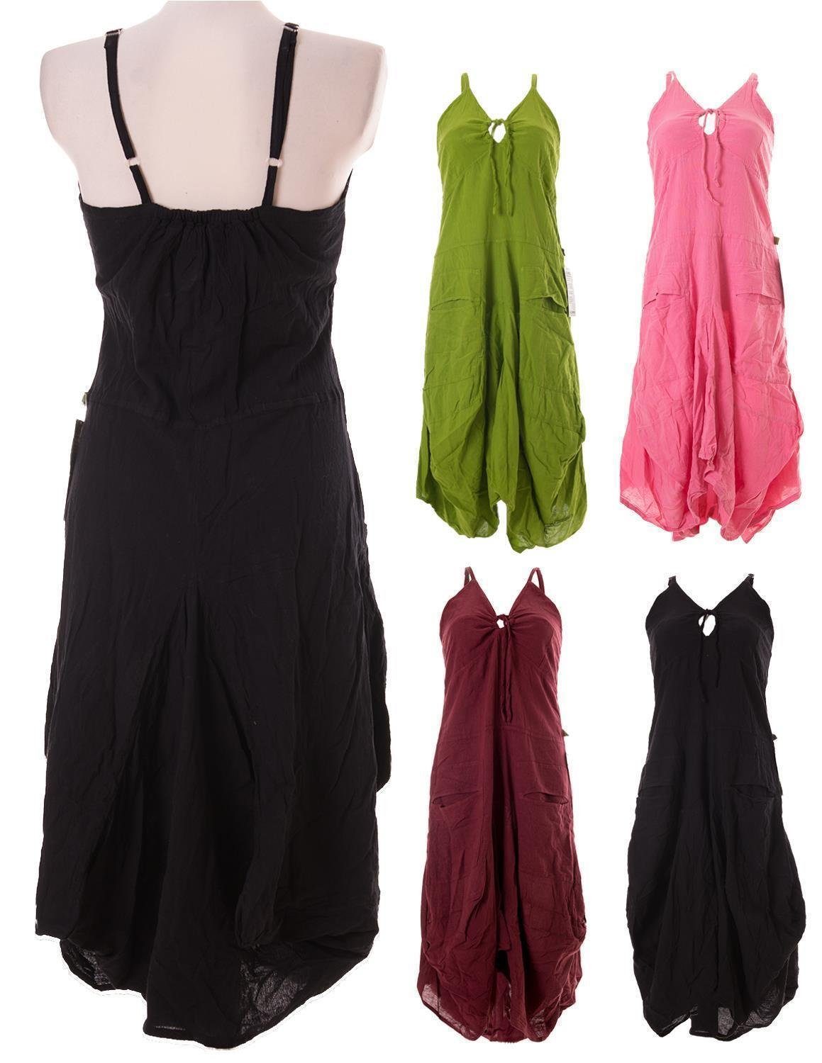 Vishes Ballonkleid Lagenlook Ballonkleid mit verstellbaren Trägern Hippie, günstig online kaufen