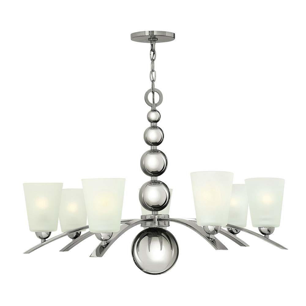 Elstead LIGHTING Kronleuchter, Leuchtmittel nicht inklusive, Kronleuchter Hängelampe Deckenleuchte Stahl Glas Nickel D 81,3cm