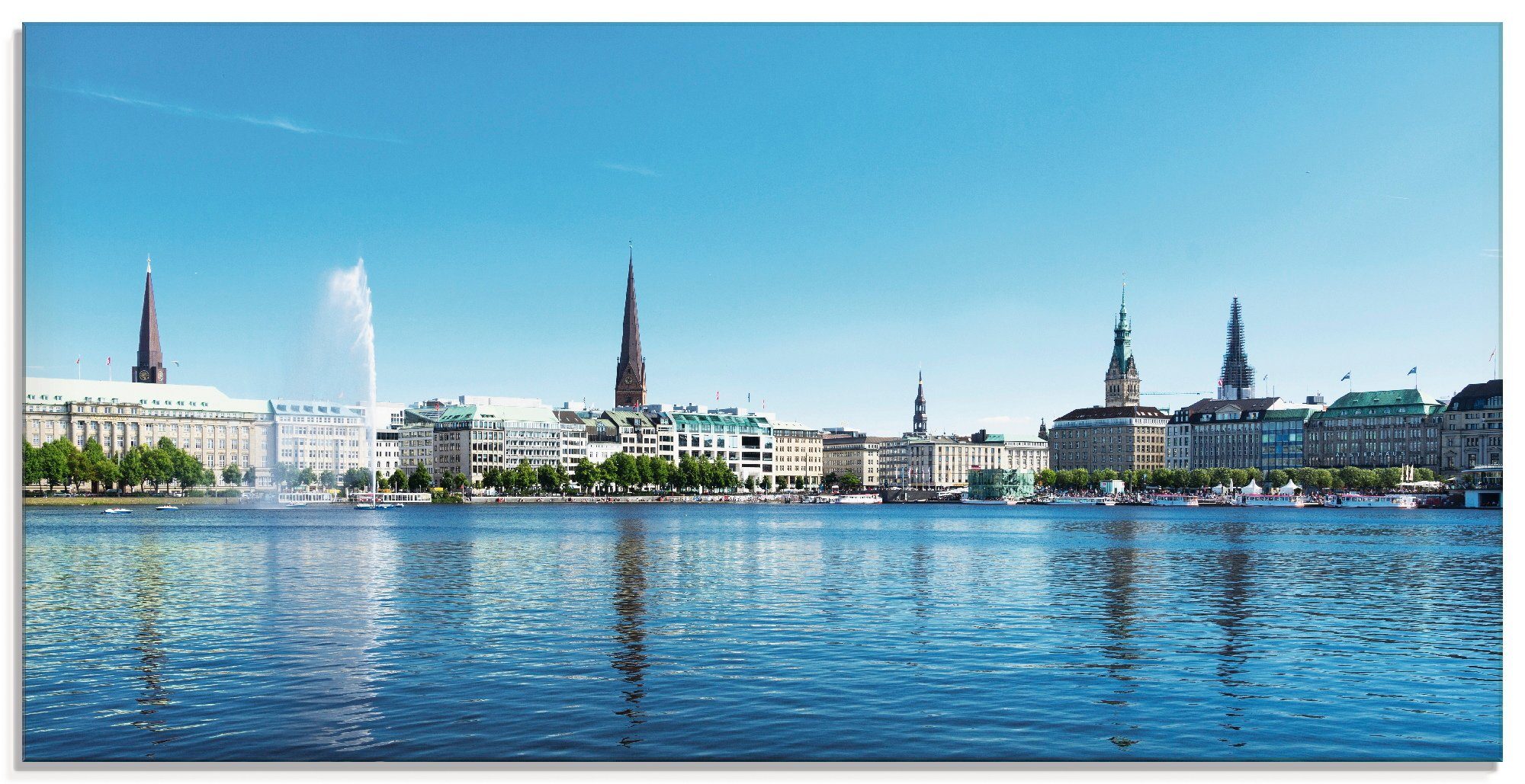 Artland Glasbild Hamburg Alsterpanorama, Deutschland (1 St), in verschiedenen Größen | Bilder