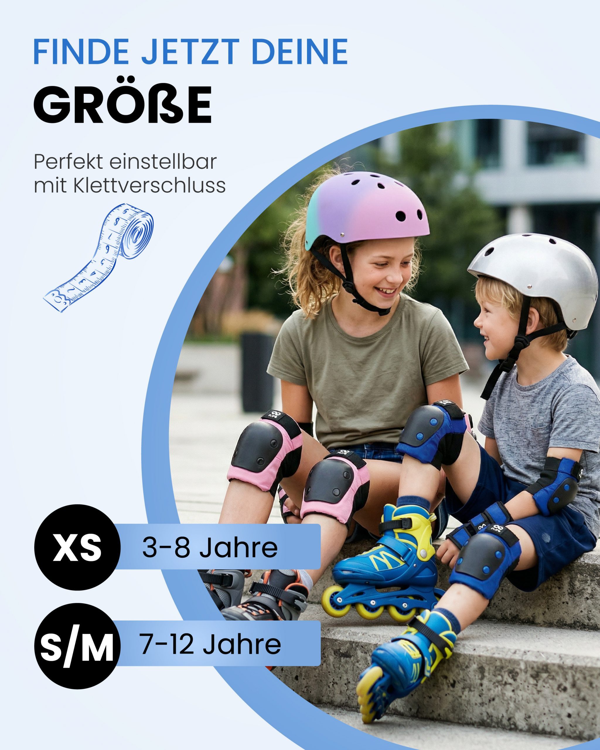 99FLIPS Protektoren-Set 3-12 Jahre Protektoren Mädchen mit Ellenbogenschoner Knieschützer (Knieschoner Set Kinder, 6-tlg., Schützer Set Kinder Knieschoner Handg – Bild 3 von 5