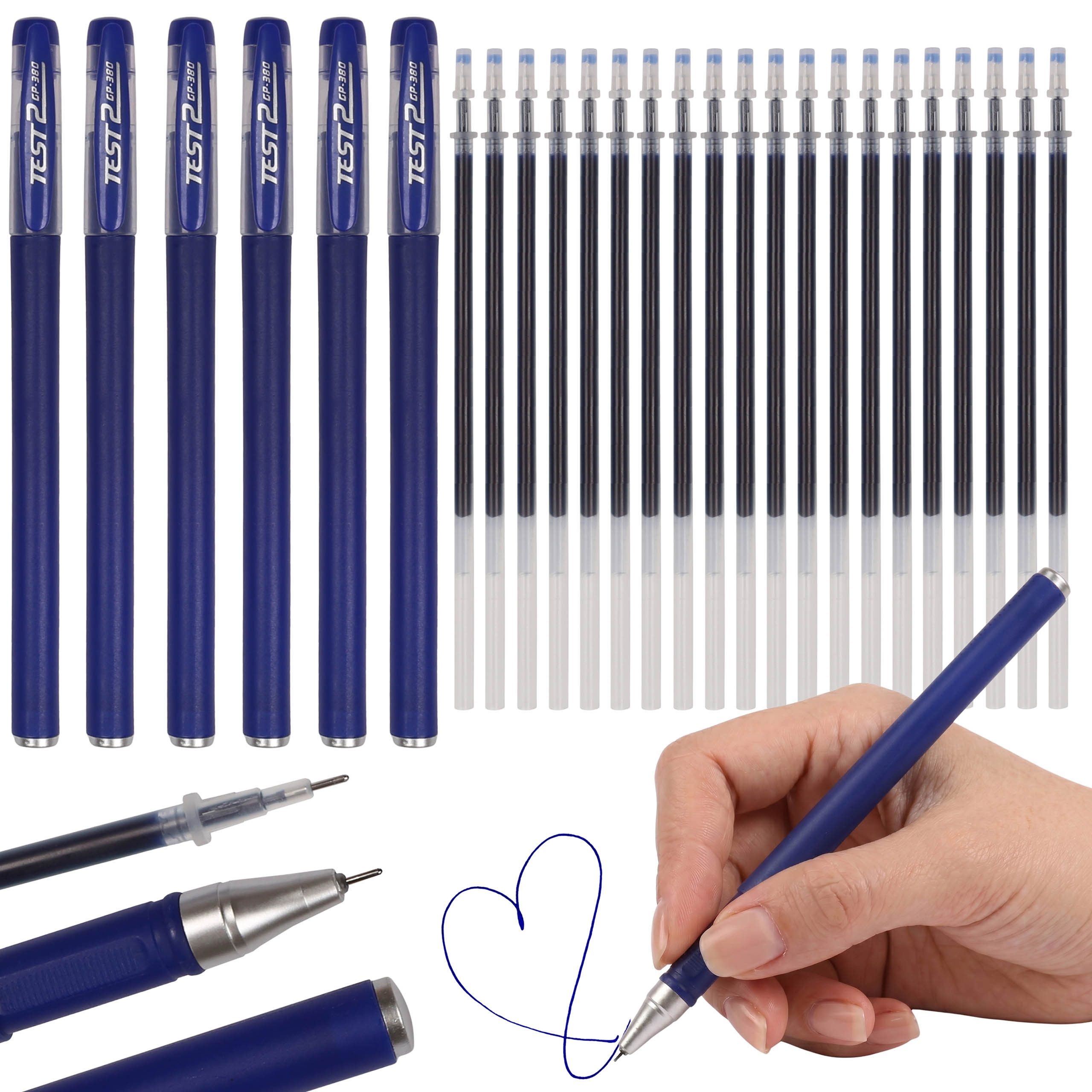 Sarcia.eu Gelroller Set mit 6 blauen Gelstiften, 20 Ersatzminen, Gel-Tinte, 0,5 mm