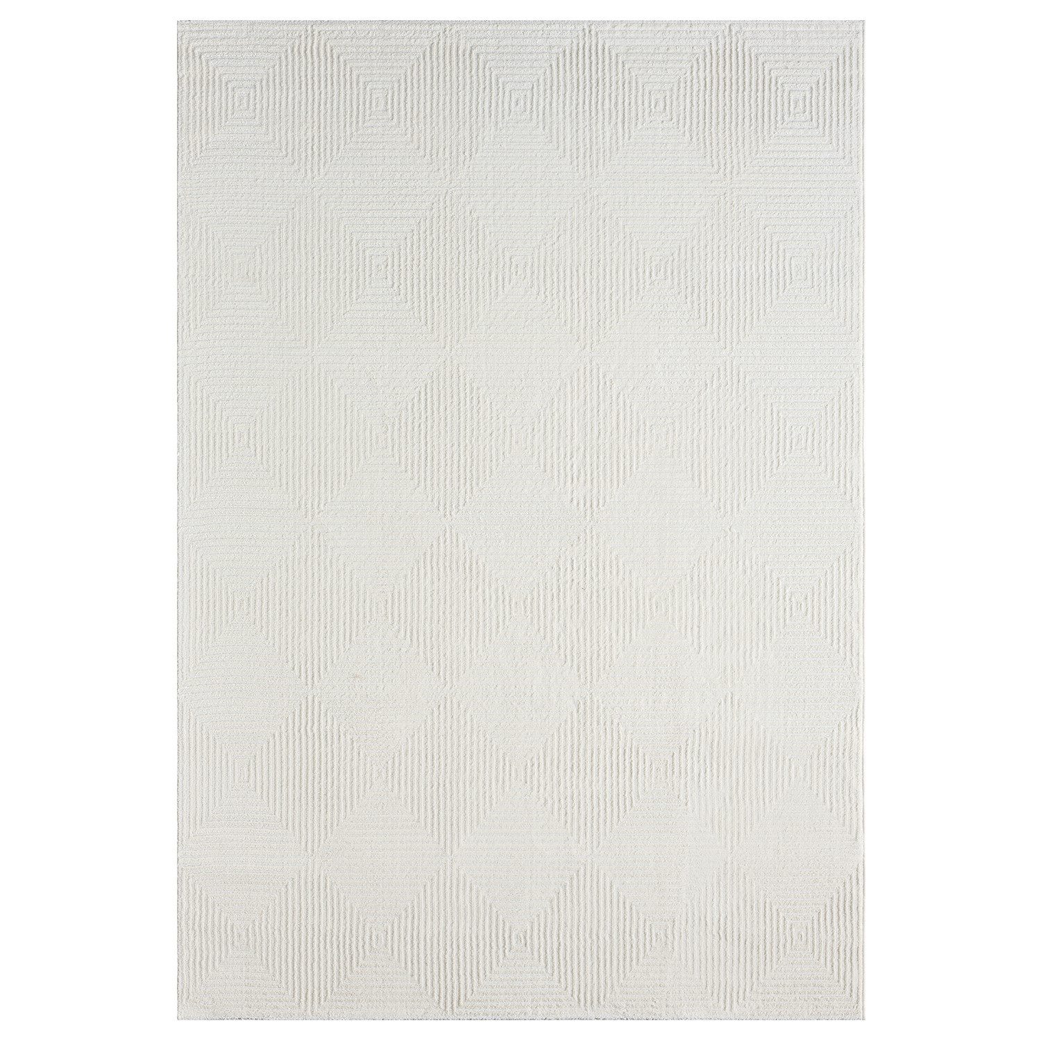 Vimoda Designteppich Wohnzimmer Boho Design 3D Raute Hoch-Tief-Effekt, Rech günstig online kaufen