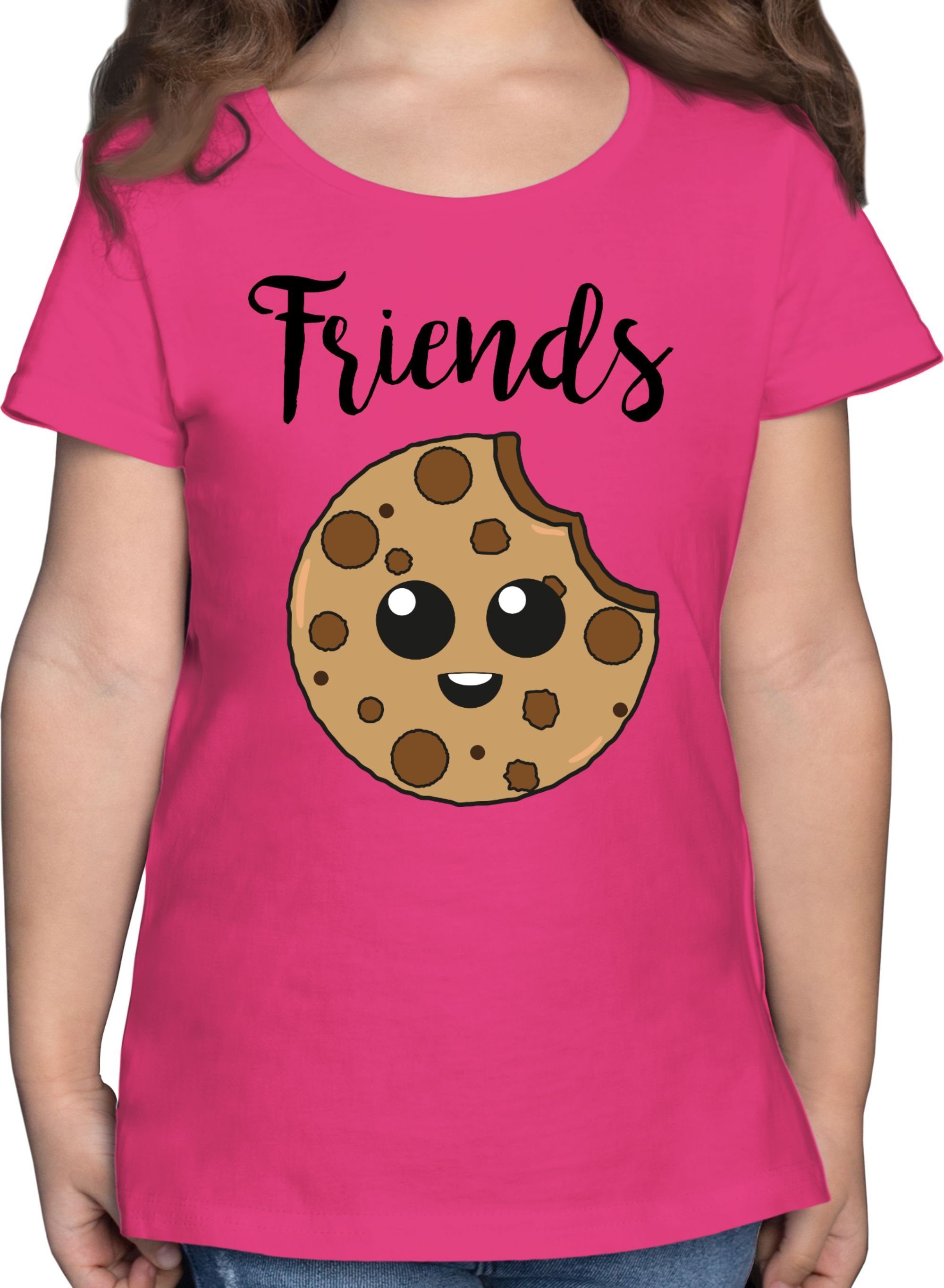 2 Shirtracer Kind Friends Partner-Look Friends Fuchsia T-Shirt Cookies Best Familie -