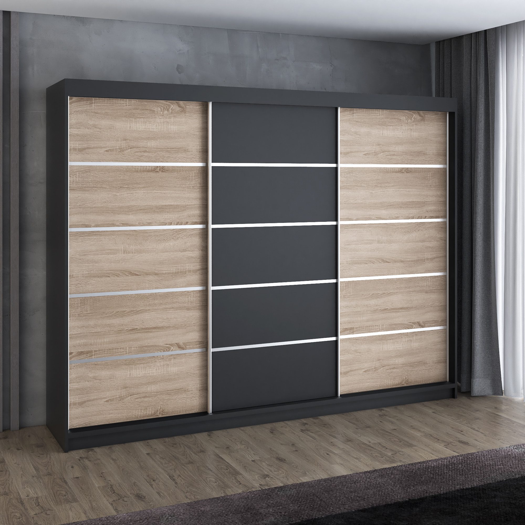 A&J MöbelLand GmbH Schwebetürenschrank STIM 200CM, günstig online kaufen