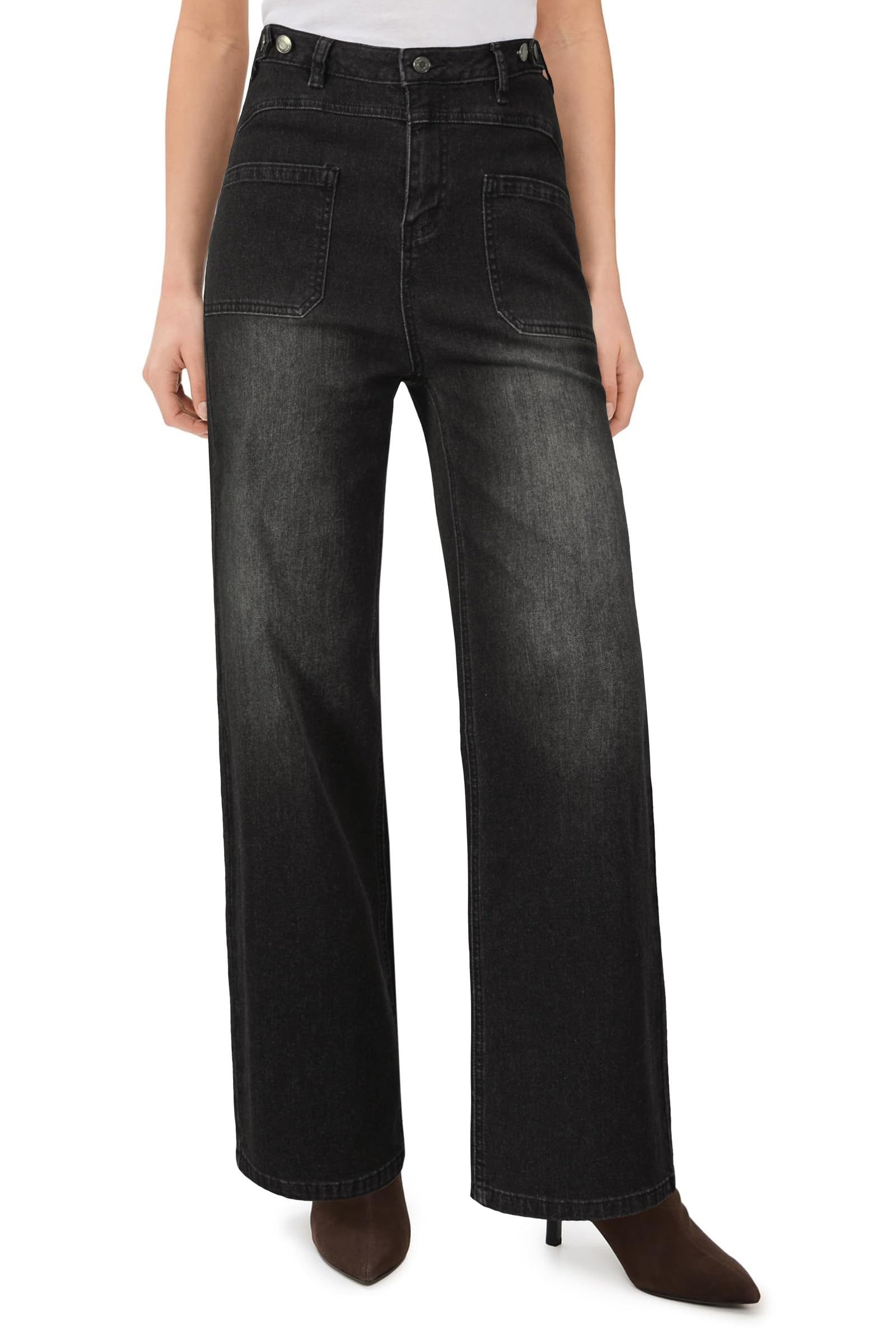 Arach&Cloz Taillenjeans Arach&Cloz Damen Jeans hohe Taille Palazzohose Rela günstig online kaufen