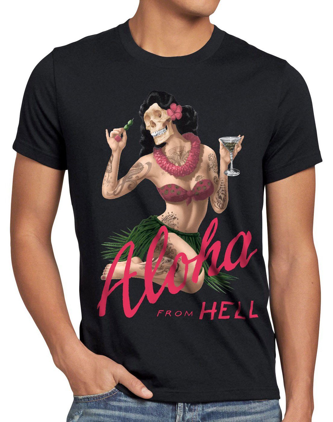style3 T-Shirt Aloha from Hell tattoo hawaii surfer usa tätowiert punk rock günstig online kaufen