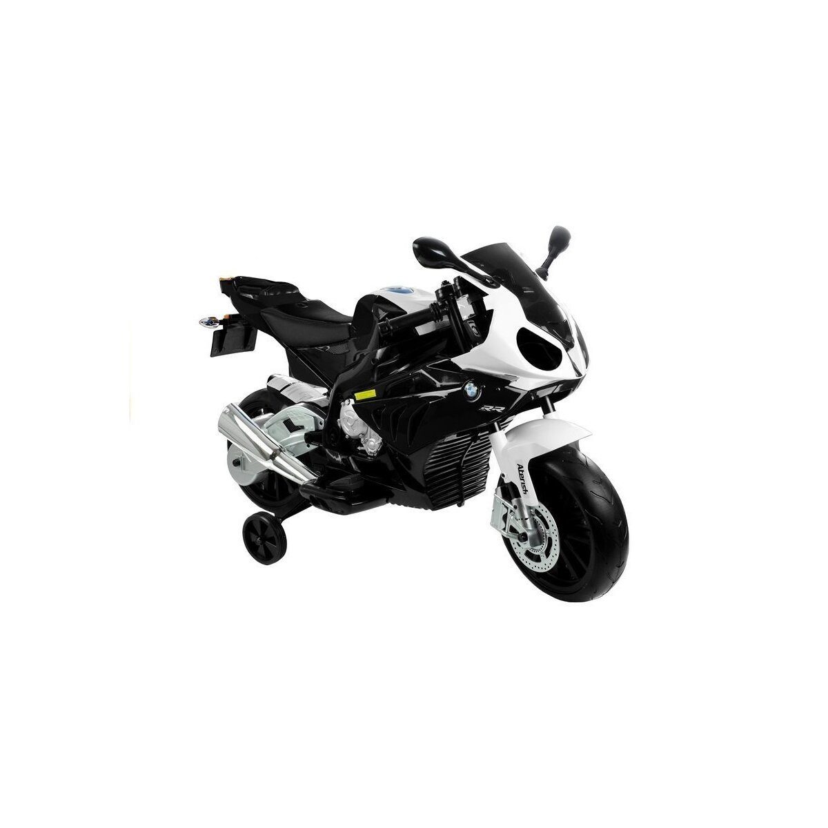 Wisam Elektro-Kindermotorrad Elektro Motorrad für Kinder BMW S1000RR Schwarz Ledersitz