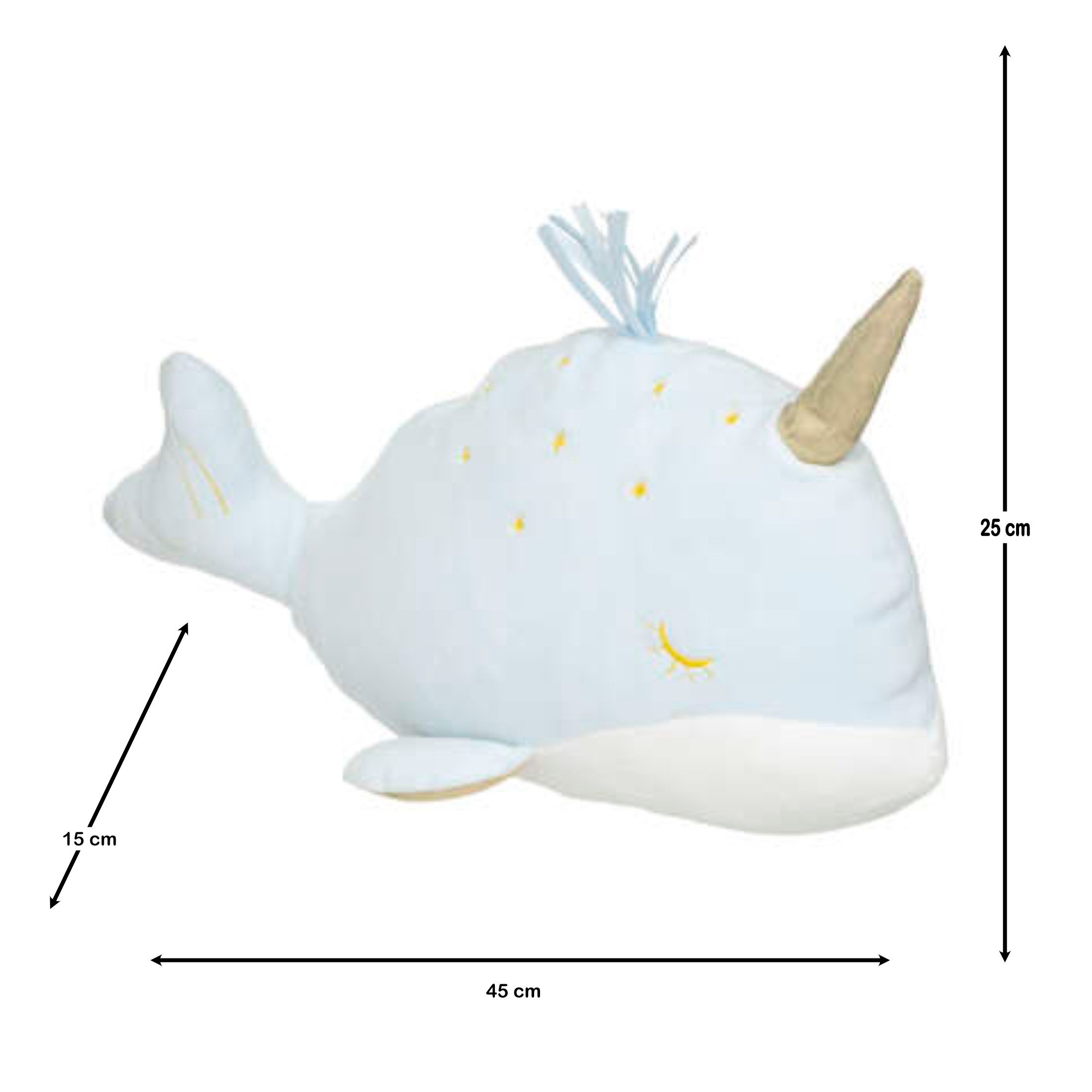 Atmosphera Créateur d'intérieur Kuscheltier Narwal blau, Plüschtier, Stofftier Länge 45 cm (1-St)