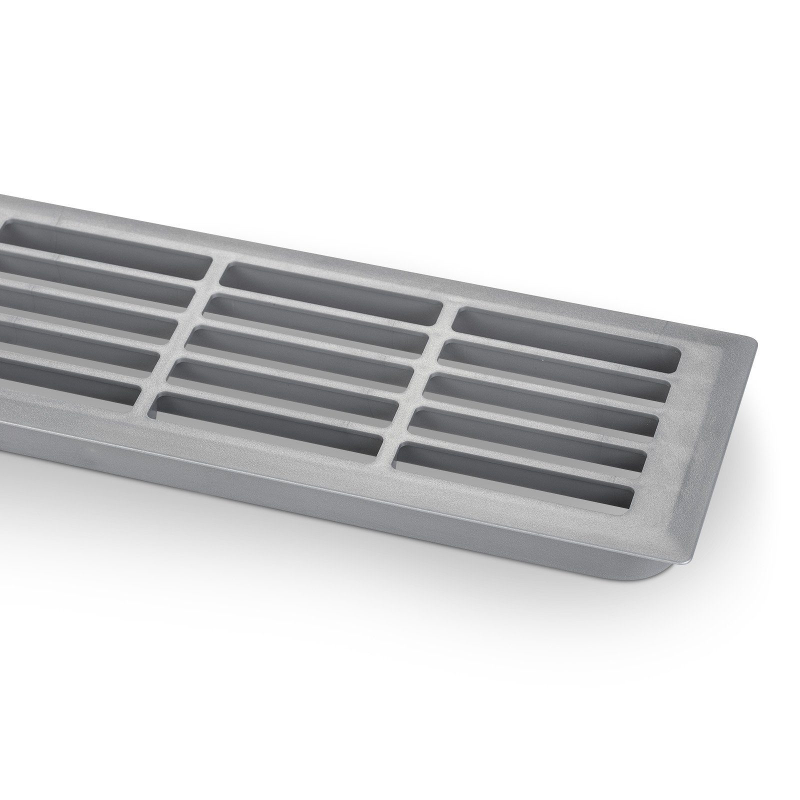 SO-TECH® Lüftungsgitter 1 Paar Lüftungsgitter Silber 449 x 80 x 15 mm (2 St), Doppelseitig Schlitzlochung Schlitzgitter Abdeckung