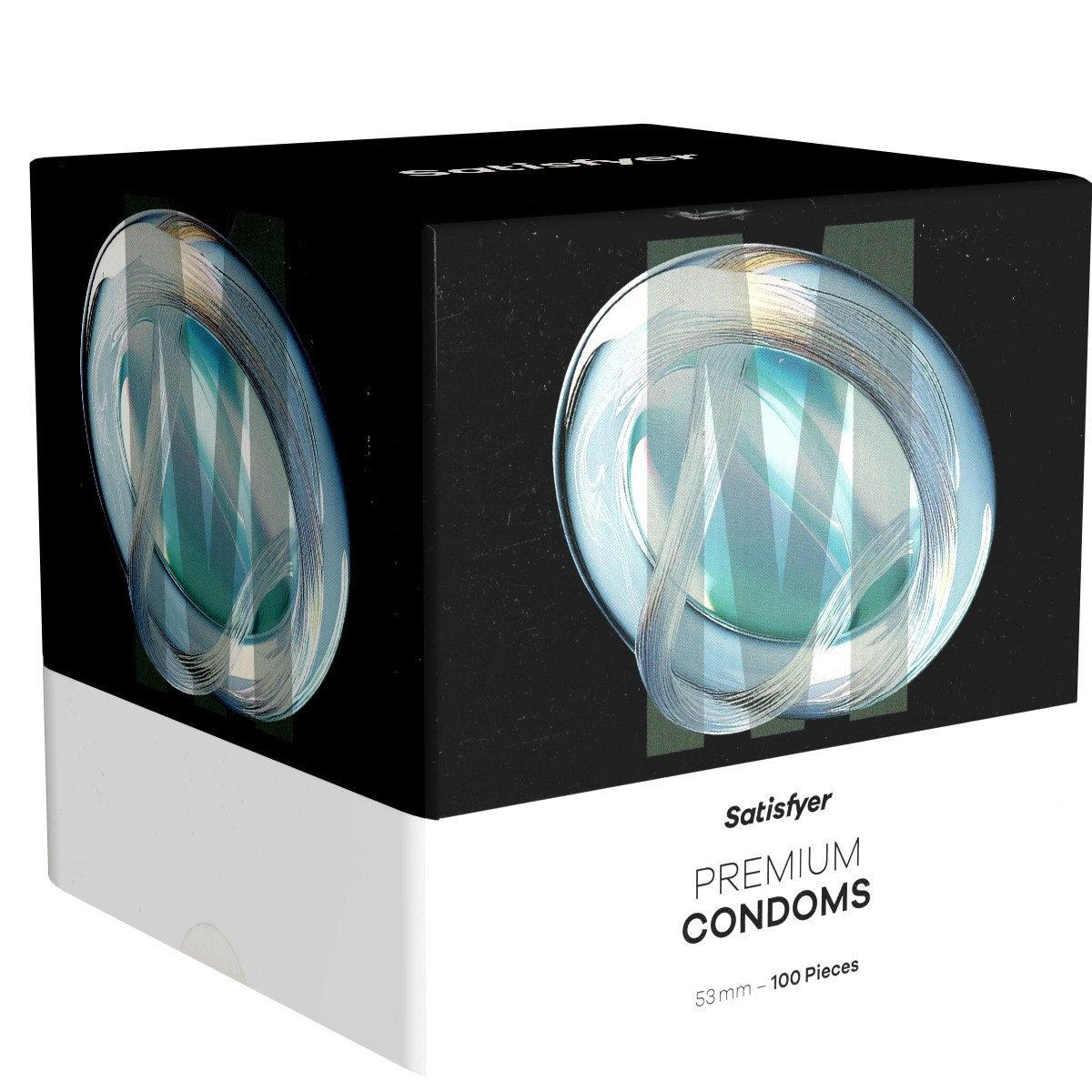 Satisfyer Kondome Premium Condoms 53 Packung mit, 100 St., Kondome aus Naturkautschuk-Latex, 100 Lovetoy-kompatible Kondome in Größe M