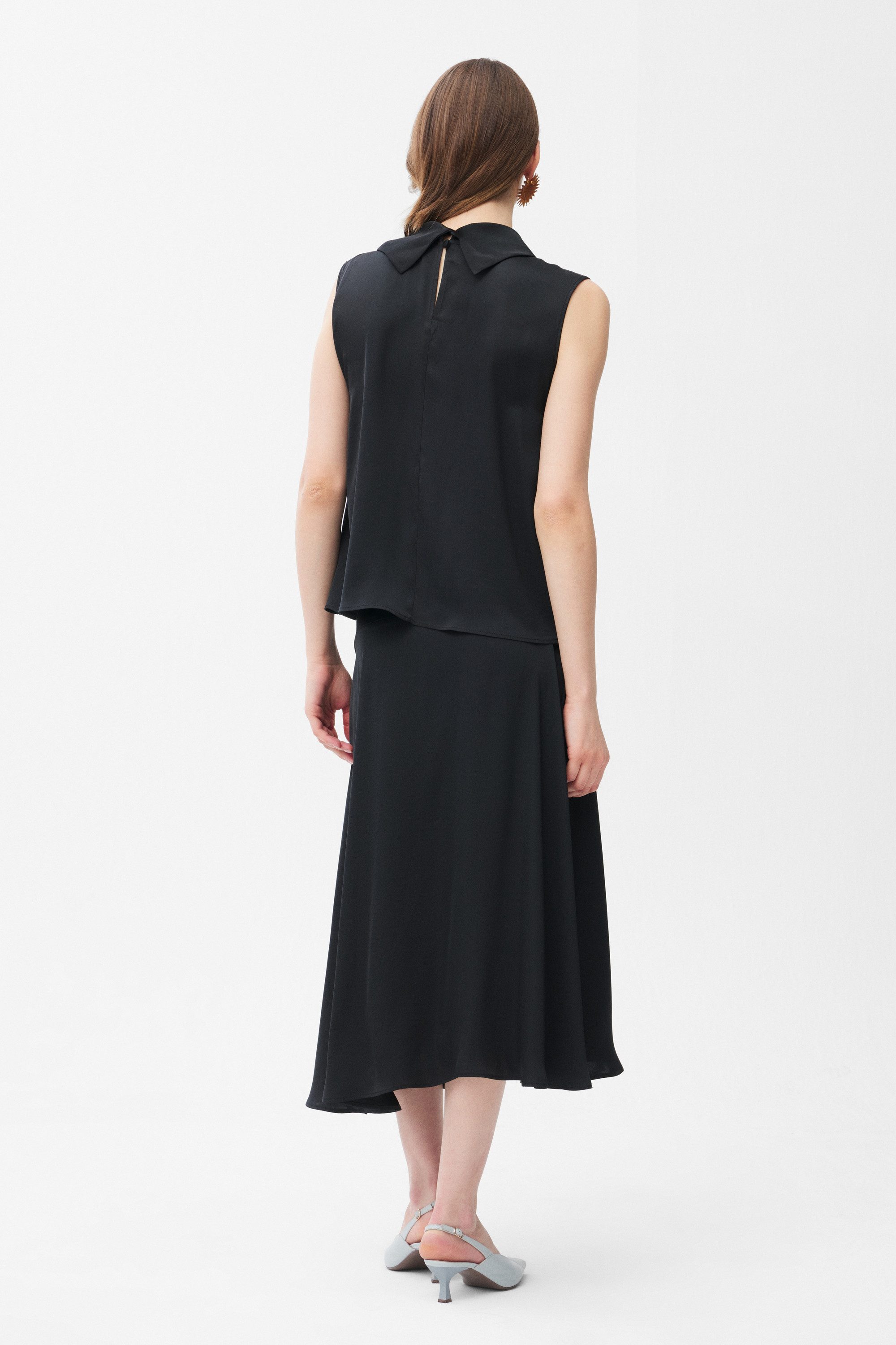 adL Blusentop Ärmellose Bluse mit Schluppe