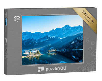 puzzleYOU Puzzle Klarer Eibsee am Fuße der Zugspitze, 48 Puzzleteile, puzzleYOU-Kollektionen Zugspitze