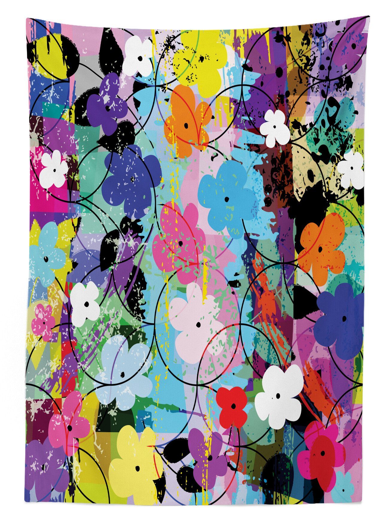 Farbfest Abakuhaus Bereich Bunt Für Waschbar Blumengrafik geeignet Tischdecke den Klare Farben, Abstrakte Außen