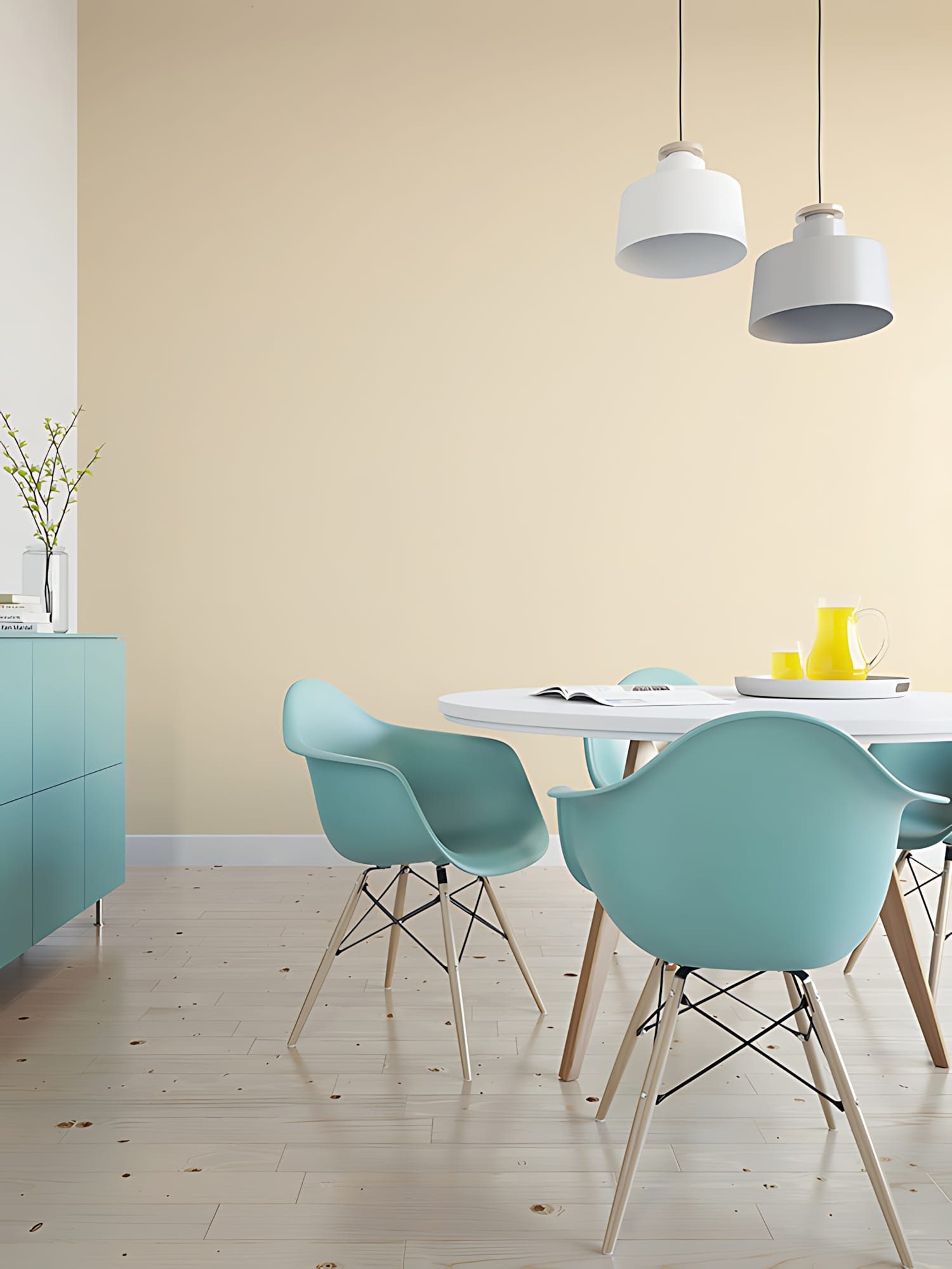 Profhome Prägetapete BA220052-DI Ton-in-Ton Tapete Uni glänzend creme 5,33 m2, geprägt, glänzend, Ton-in-Ton, unifarben, (1 Rolle, 5,33 qm), heißgeprägte Vliestapete, creme