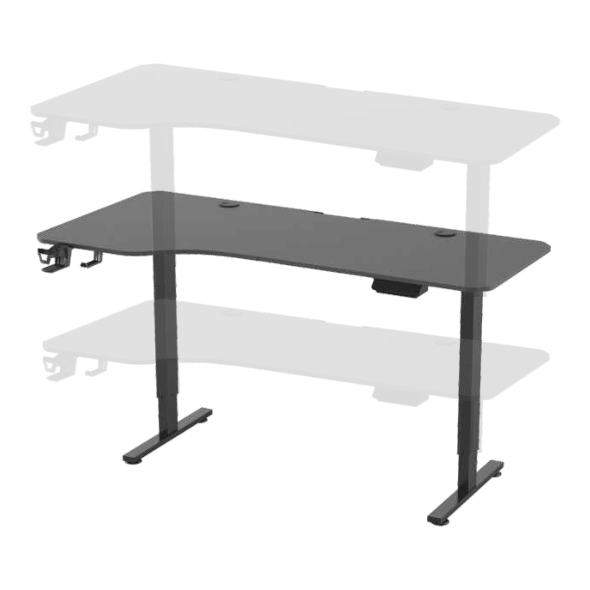 Schwarz Schreibtisch pro.tec 160x75cm Höhenverstellbarer Schreibtisch, »Oxnard«