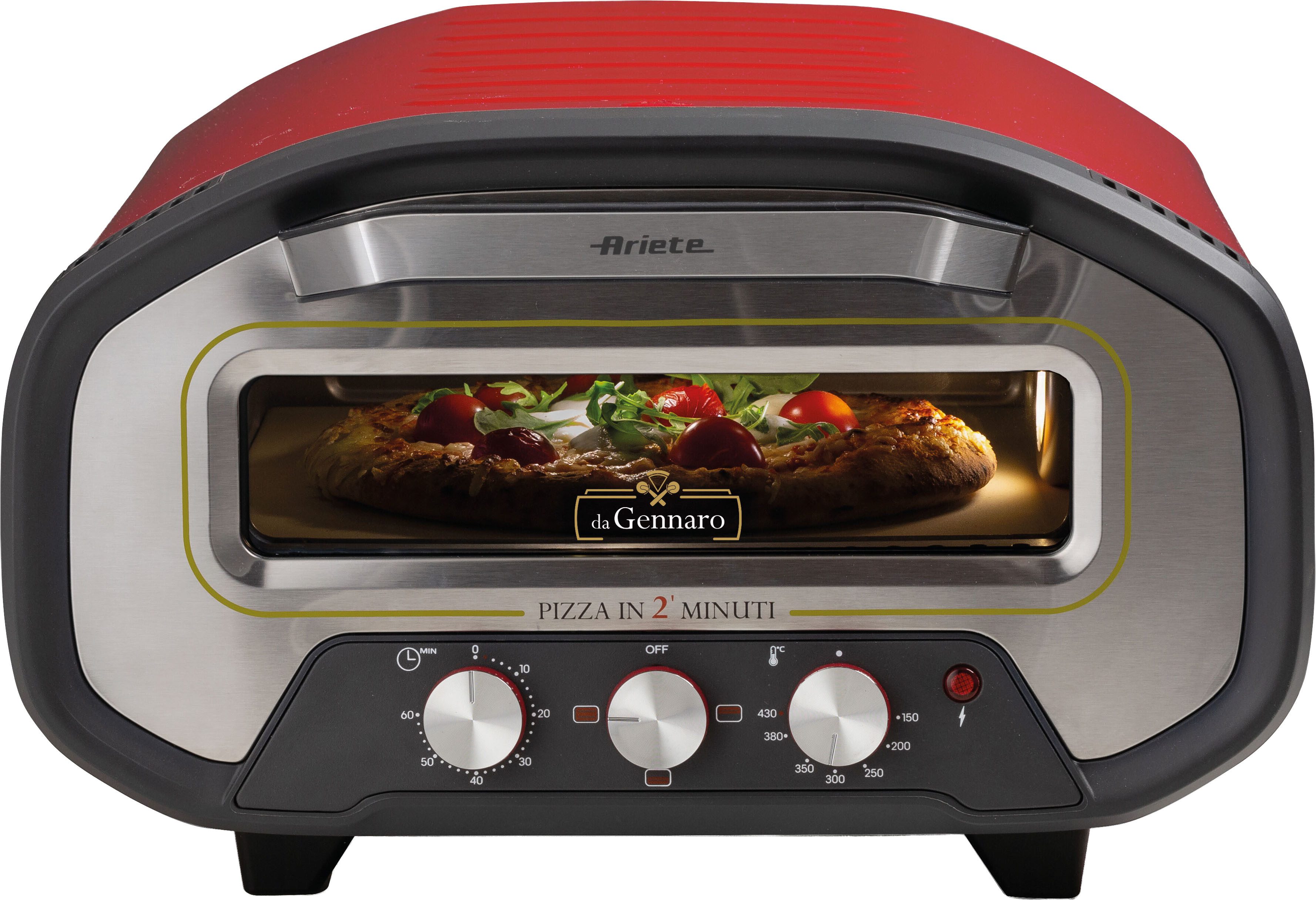 Ariete Pizzaofen 3901, bis 430°C, herausnehmbarer Pizzastein, inkl. Zubehör