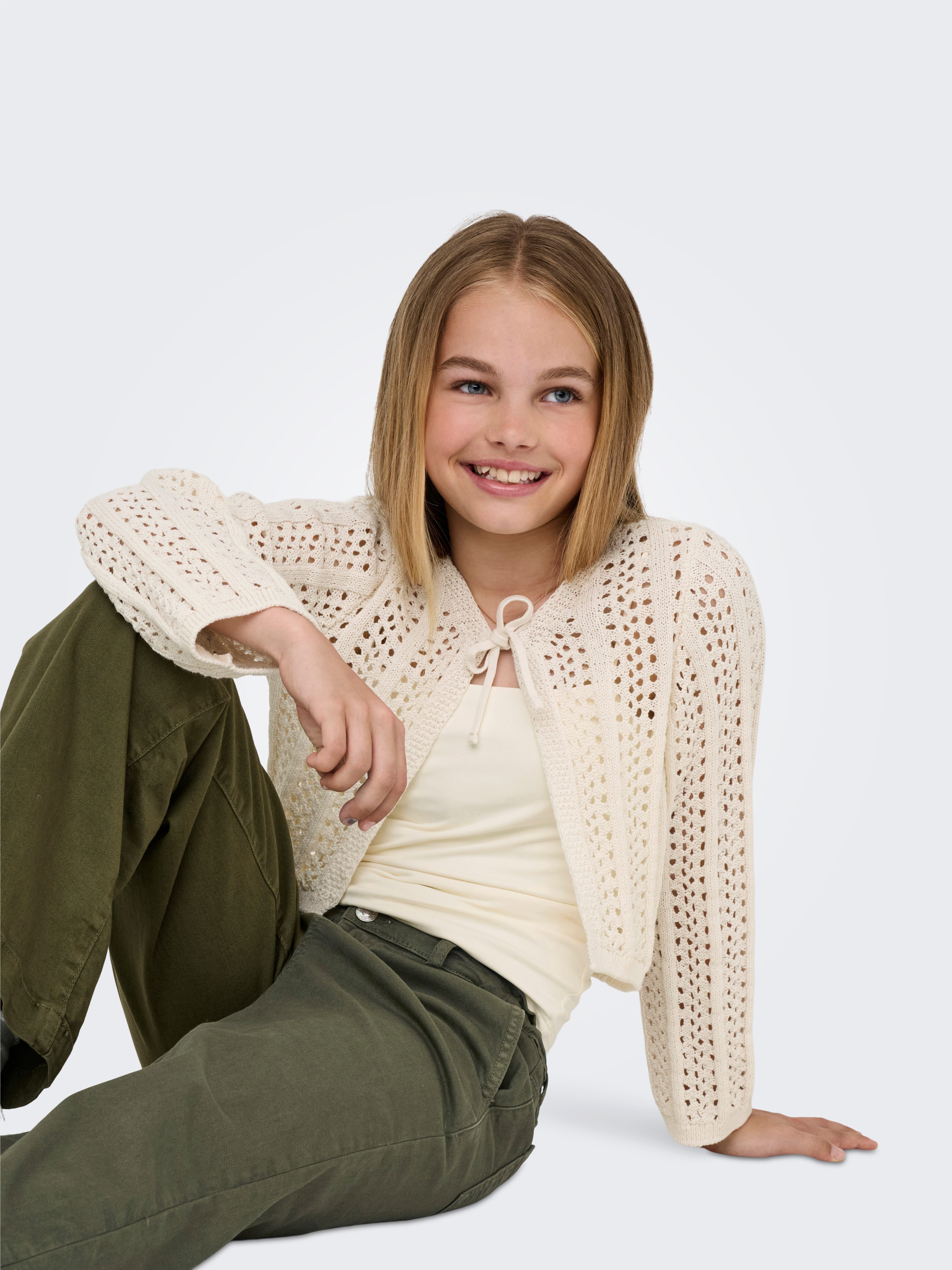 KIDS ONLY Strickjacke KOGMARINA LIFE 3/4 CROP V-NECK KNT NOOS