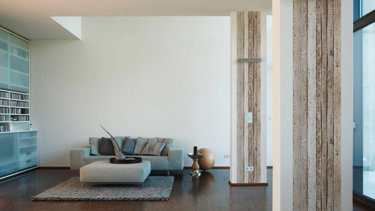 glatt, Panel, Vintage-Optik, Bordüre selbstklebend Holzplanken Holz, beige/braun pop.up in living walls