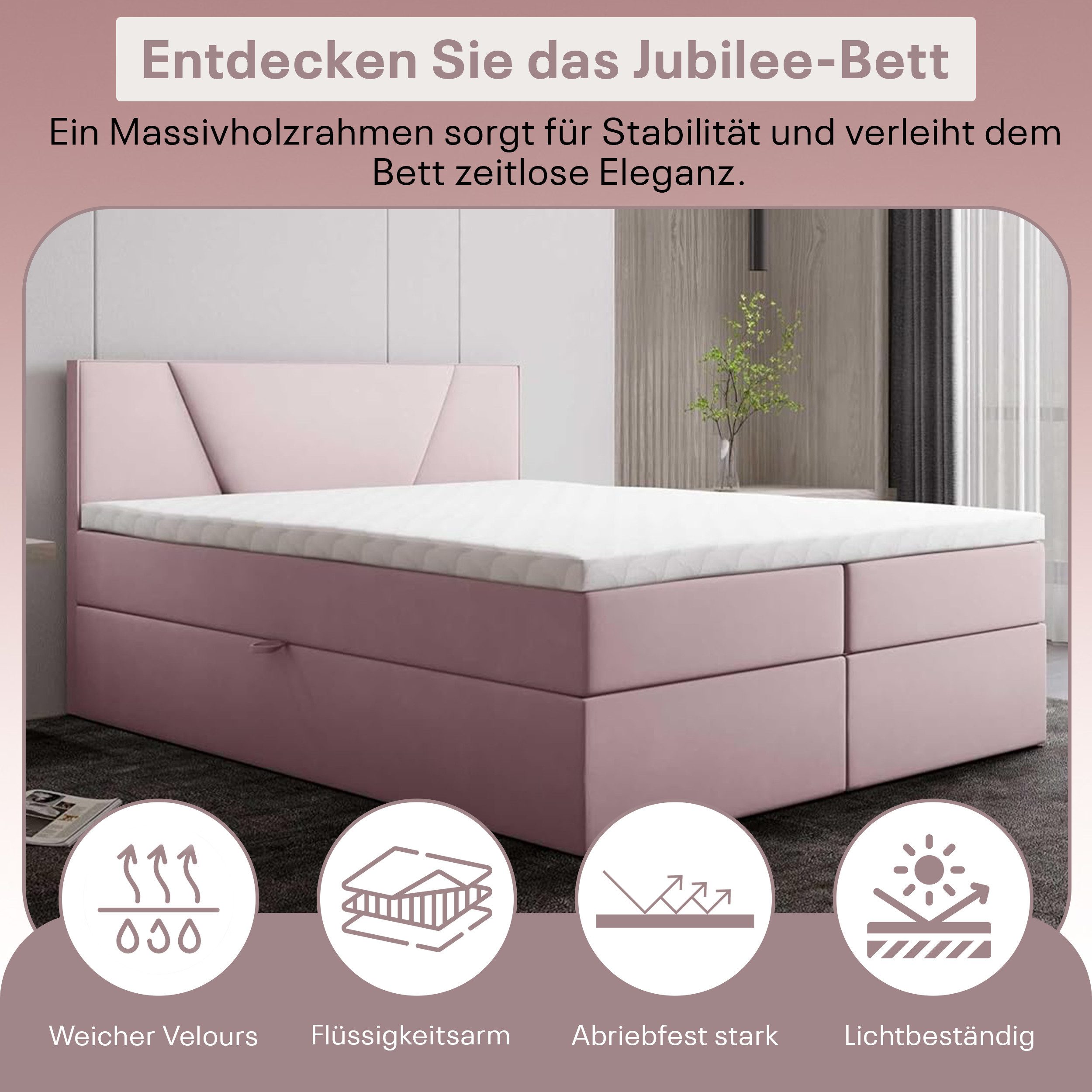 Best for Home Boxspringbett Boxspring bett mit Bonellfederkern&Komfort-Topper und Stauraum (1-teilig, 4-St., 140x200 160x200 180x200 200x200), Handwerksqualität, TOP Preis-Leistungs-Verhältnis