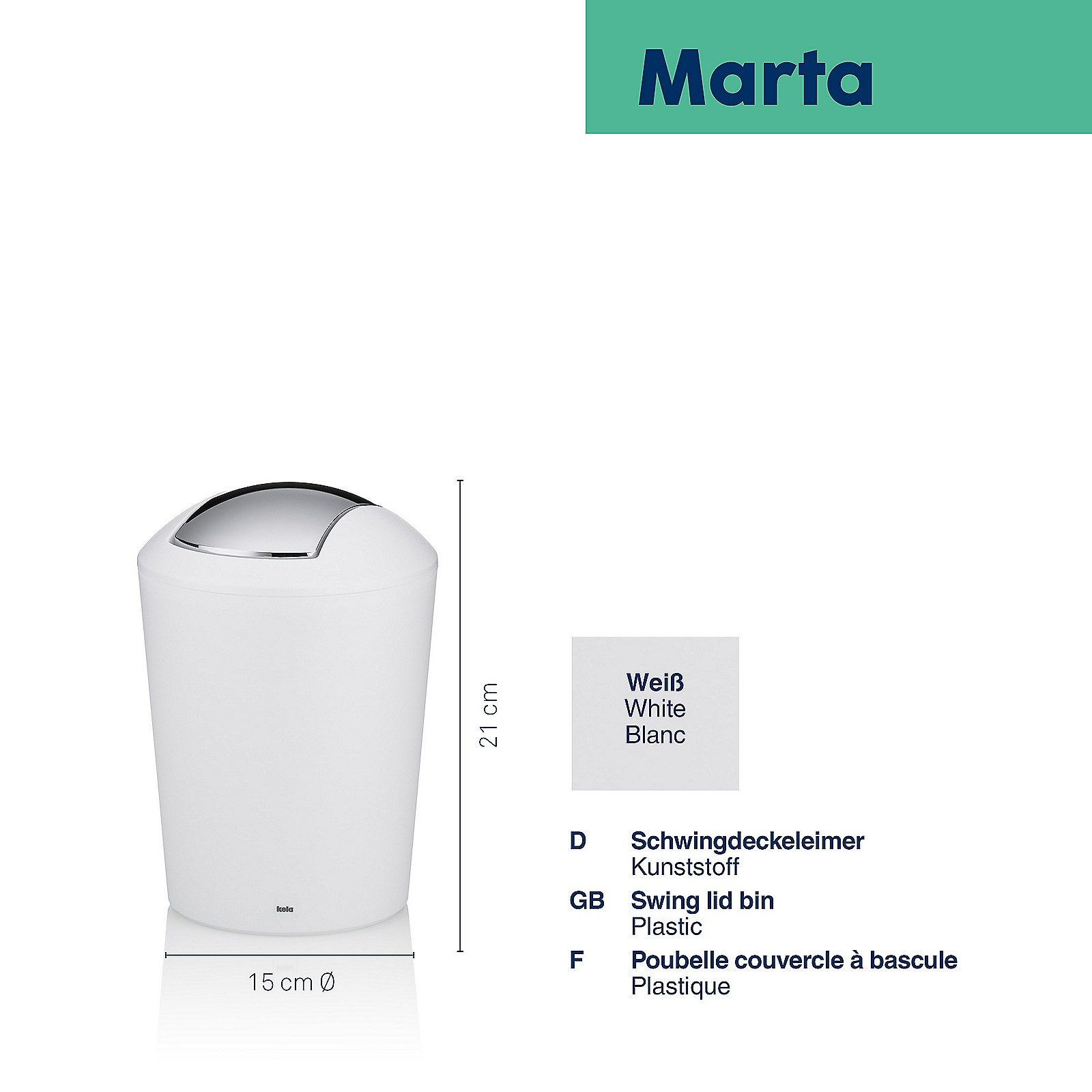 kela Tischrestebehälter Marta, matte Optik, 1,7 L