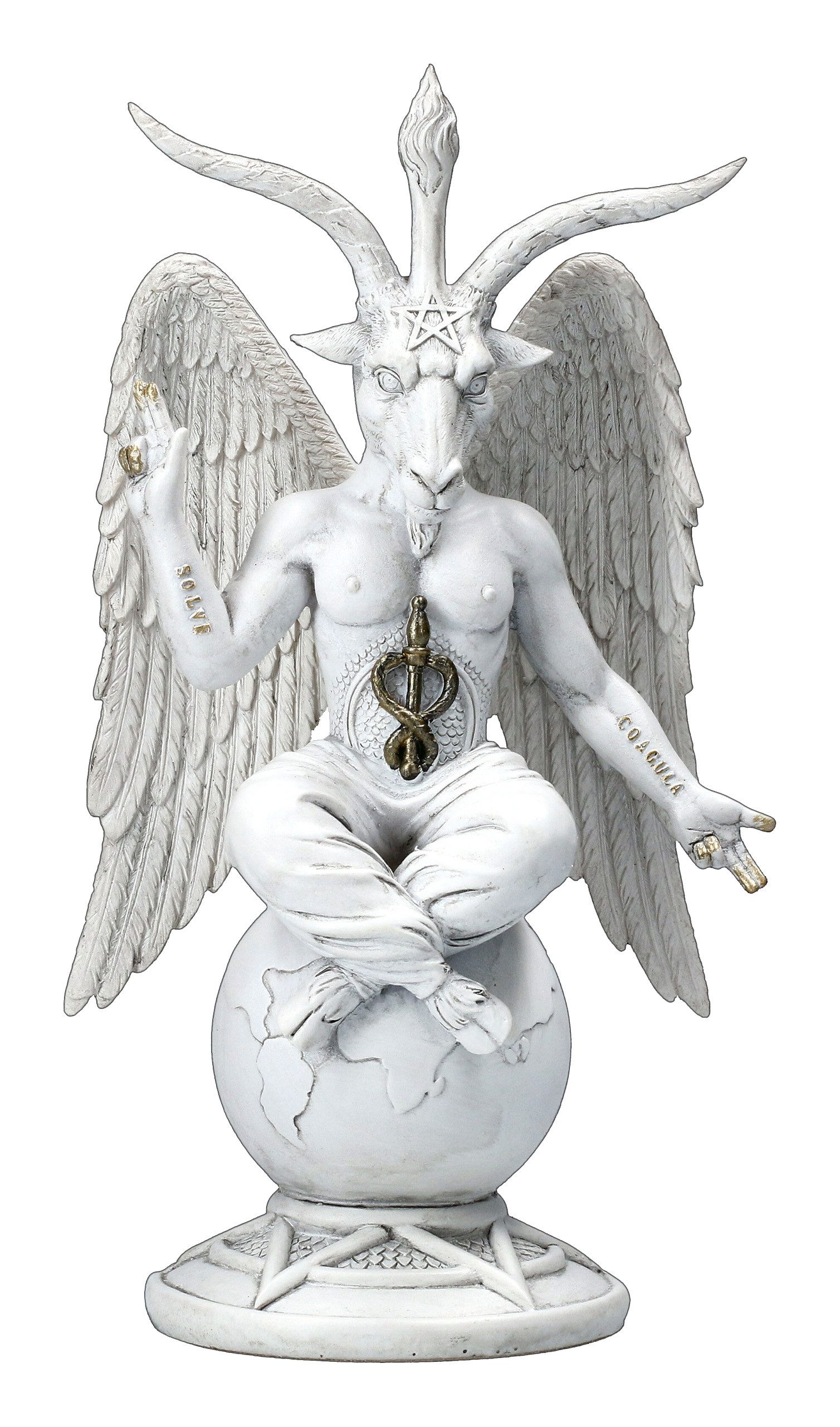 Figuren Shop GmbH Fantasy-Figur Baphomet Figur weiß - The Dark Lord Fantasy Gothic Dekoration