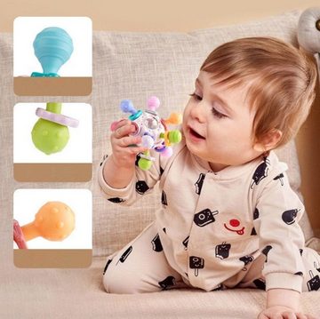 LENBEST Lernspielzeug Beißring Baby Spielzeug,Lernspielzeug Greifball Babyspielzeug, Sensorik Spielzeug Baby Rassel Baby Geschenk für Babys 3-12 Monate