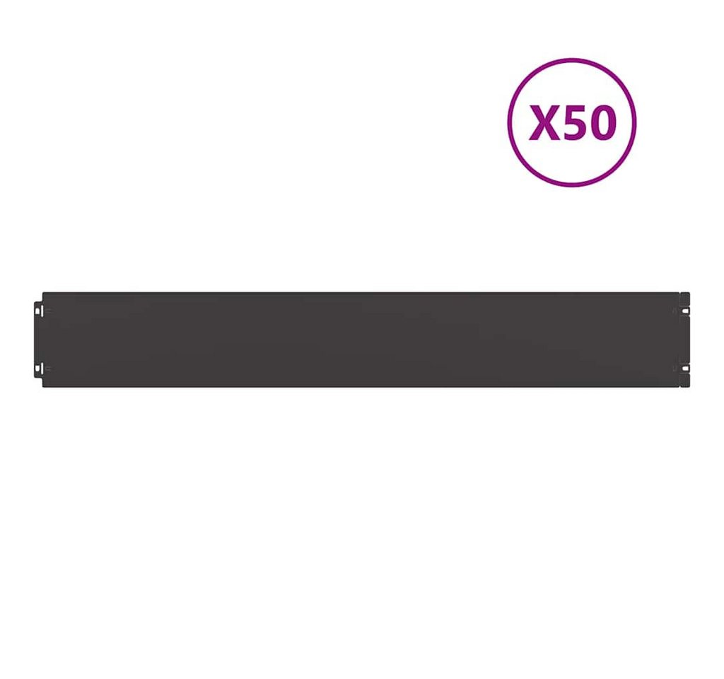 Thumbnail - vidaXL Beetumrandung Rasenkanten 50 Stk. Schwarz 15x103 cm Kaltgewalzter Stahl