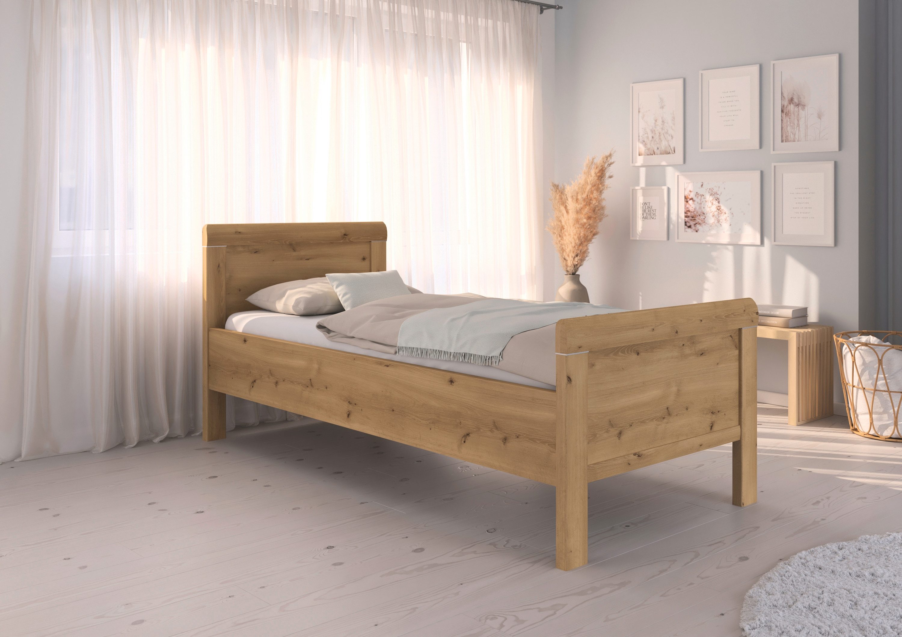 rauch Bett Bett Einzelbett Stollenbett EVELYN, in Komforthöhe aus Holzwerkstoff in elegantem Stil MADE IN GERMANY