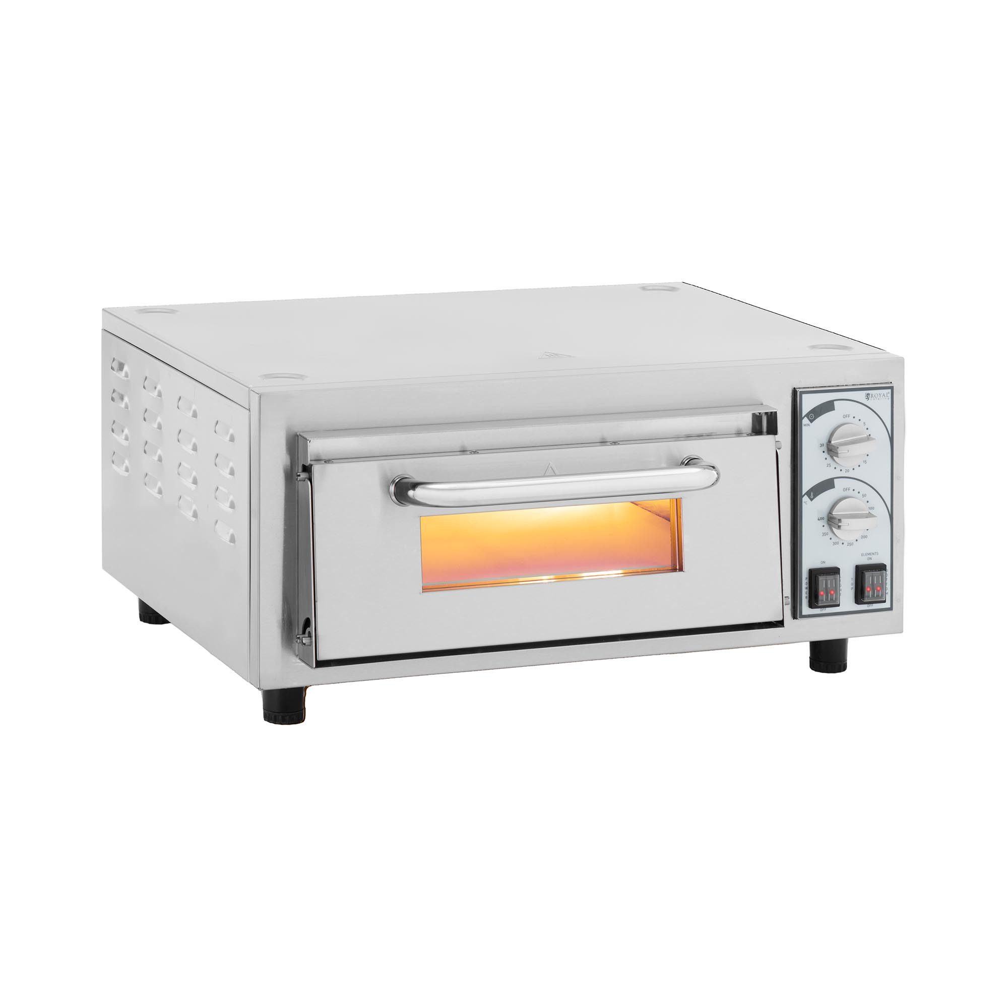 Royal Catering Pizzaofen Pizzaofen Flammkuchenofen Pizzabackofen 1 Kammer 2.400 W Ø 40 cm