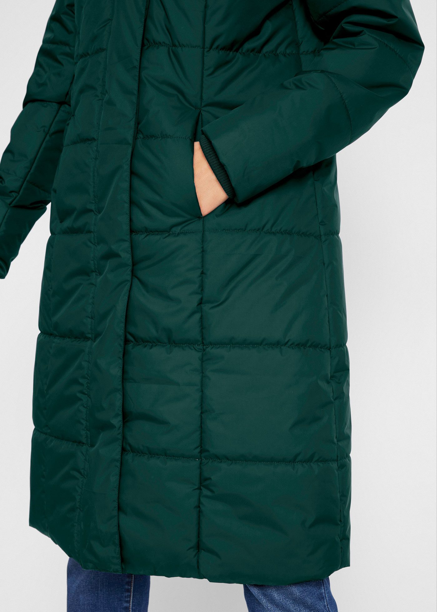 bonprix Steppmantel mit abnehmbarer Kapuze, mit Eingrifftaschen, mit Stehkragen