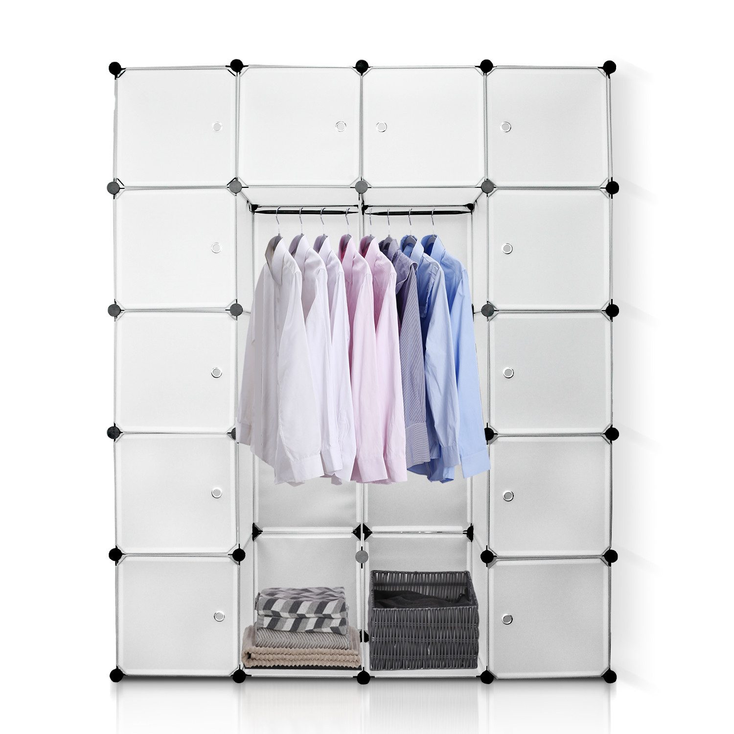 Clanmacy Kleiderschrank Kleiderschrank DIY Regalsystem Steckregal günstig online kaufen