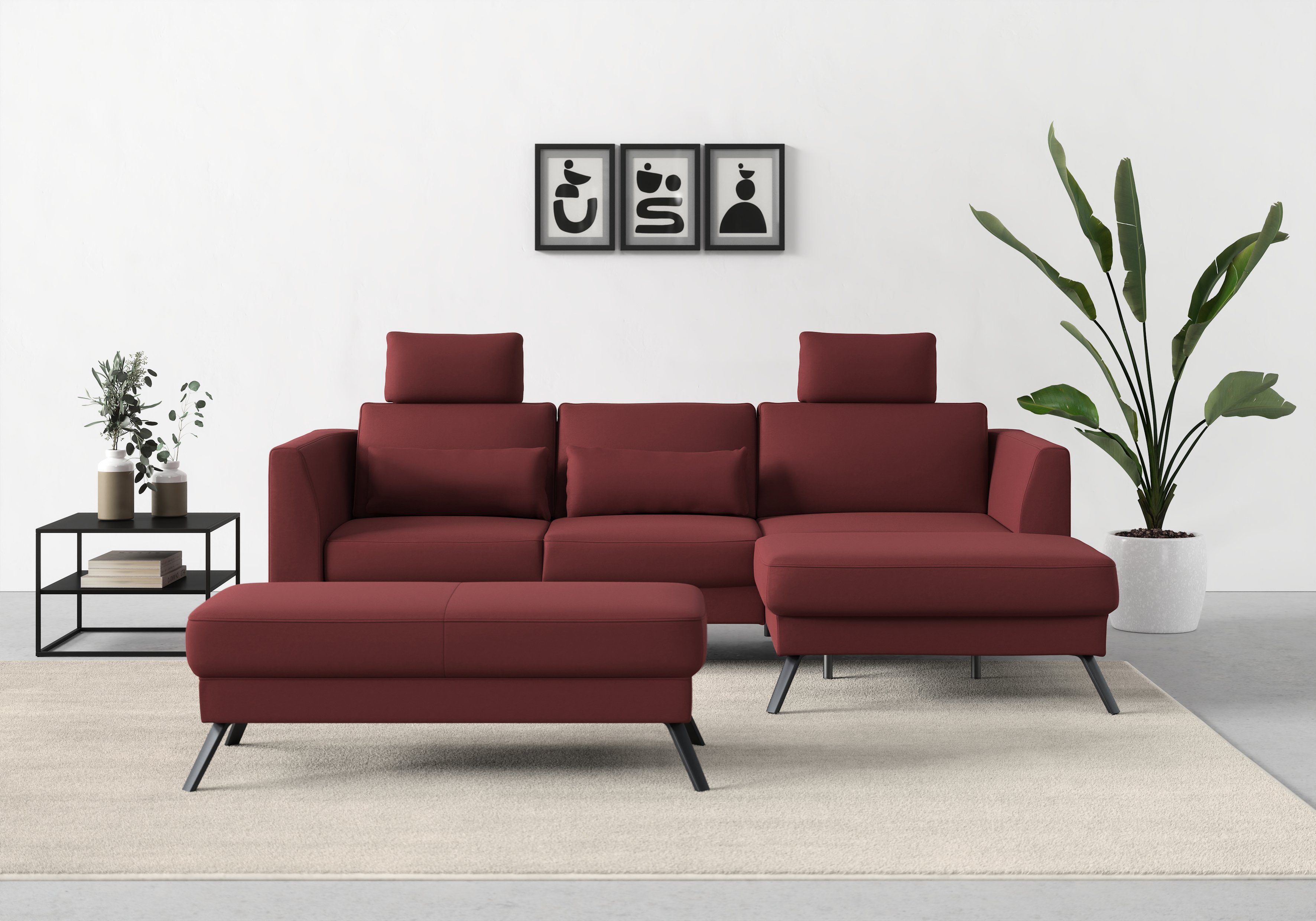 sit&more Ecksofa mit Sitztiefenverstellung und Federkern Lindholm,