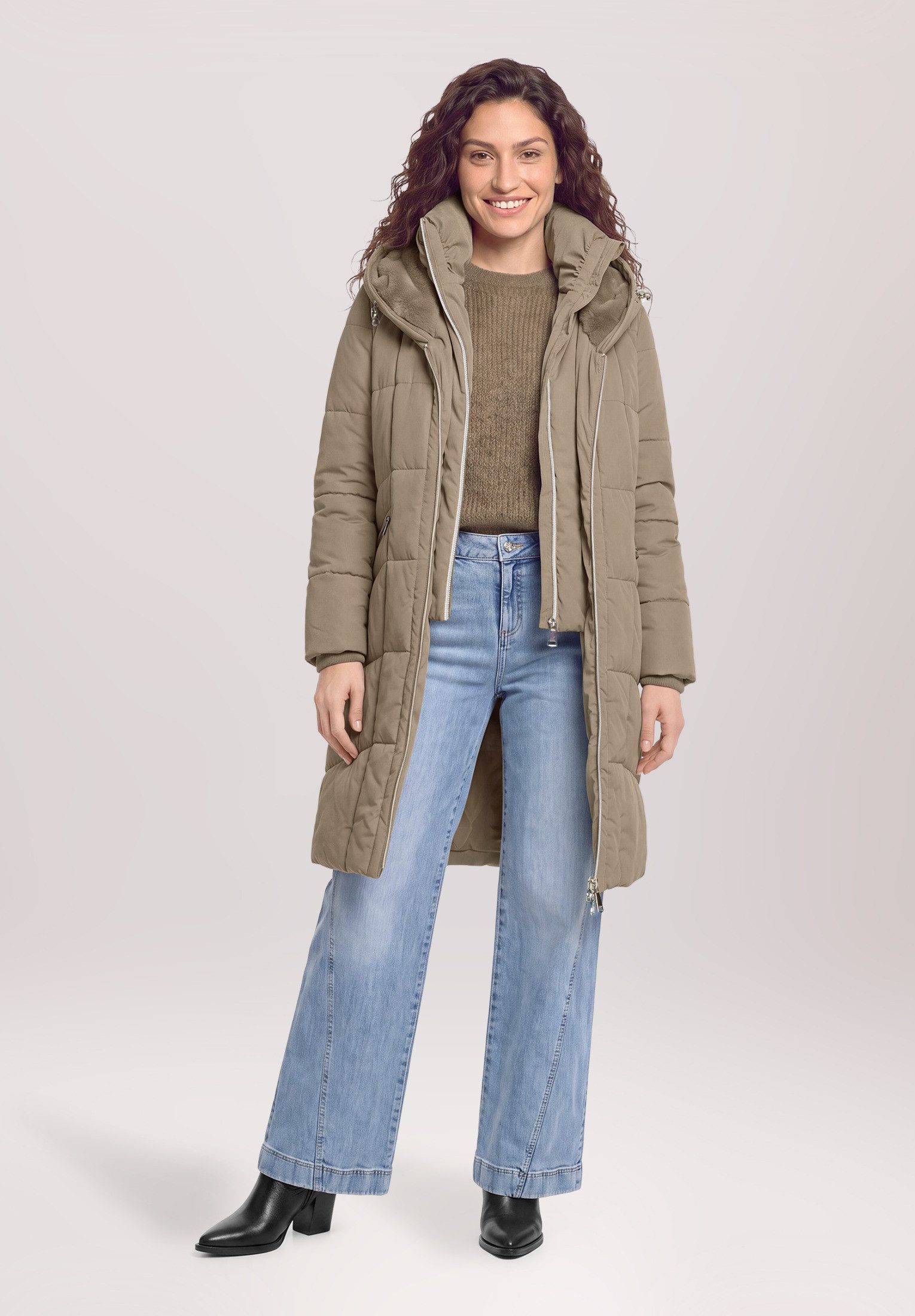 Cartoon Steppjacke Damen mit Kapuze