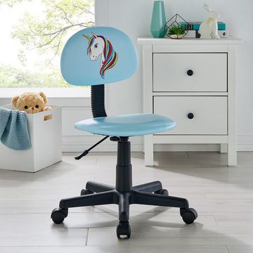 CARO-Möbel Drehstuhl UNICORN, Kinderdrehstuhl höhenverstellbar mit Kunstleder Bezug Drehstuhl Kinder
