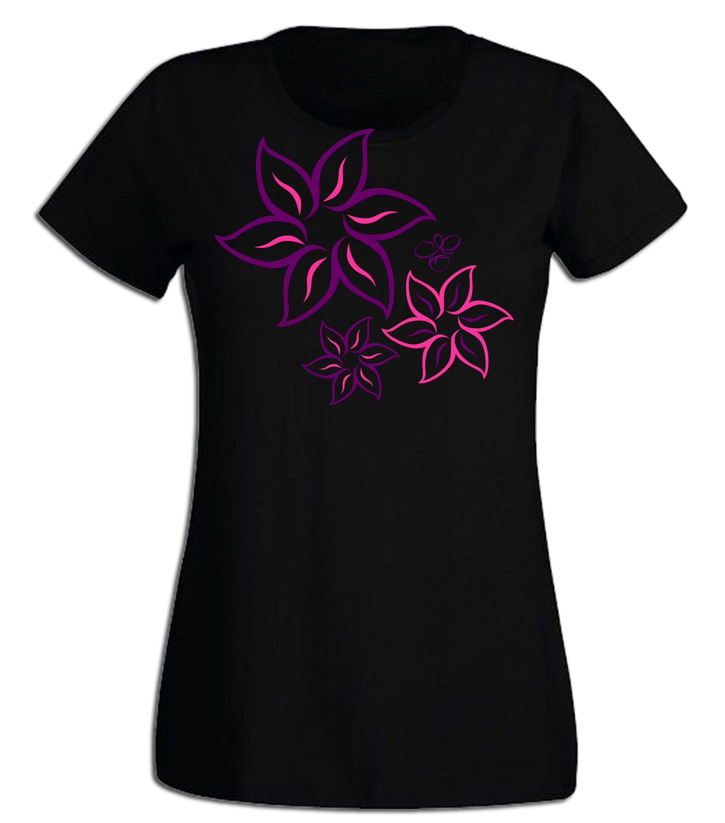 G-graphics T-Shirt Blumen Slim-fit Damen T-Shirt aus unserer Pink-Purple-Collection
